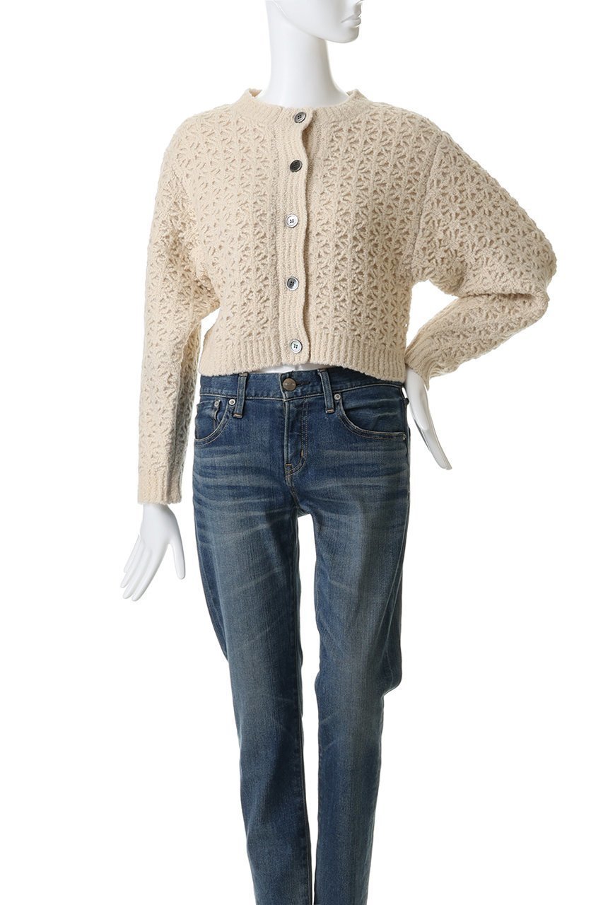 【マリリンムーン/MARILYN MOON】の【WALANCE】ダブルクロシェニットカーディガン 人気、トレンドファッション・服の通販 founy(ファニー) 　ファッション　Fashion　レディースファッション　Fashion for Women　トップス・カットソー　Cut & Sew Tops　ニット　Knit Tops & Sweaters　カーディガン・羽織り　Layered Style Cardigans　かぎ針　Crochet　カーディガン　Cardigan, Knitwear　クロップド　Cropped, Short Length　スリーブ　Sleeve, Long Sleeve / Short Sleeve　ダブル　Double, Double-Breasted　バランス　Balance, Style Balance　フェイス　Face, Facial Design　透かし　Cut-Out, Lacework　other-2|ID: prp329100004709290 ipo3291000000035725993