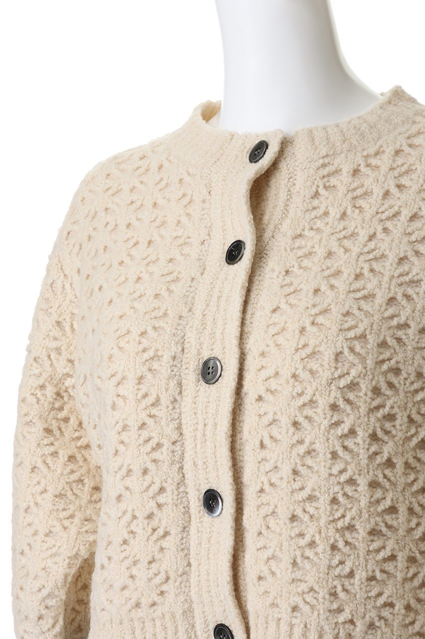 【マリリンムーン/MARILYN MOON】の【WALANCE】ダブルクロシェニットカーディガン 人気、トレンドファッション・服の通販 founy(ファニー) 　ファッション　Fashion　レディースファッション　Fashion for Women　トップス・カットソー　Cut & Sew Tops　ニット　Knit Tops & Sweaters　カーディガン・羽織り　Layered Style Cardigans　かぎ針　Crochet　カーディガン　Cardigan, Knitwear　クロップド　Cropped, Short Length　スリーブ　Sleeve, Long Sleeve / Short Sleeve　ダブル　Double, Double-Breasted　バランス　Balance, Style Balance　フェイス　Face, Facial Design　透かし　Cut-Out, Lacework　other-5|ID: prp329100004709290 ipo3291000000035725997