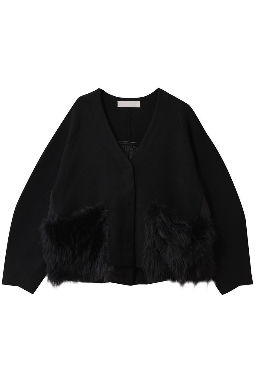 【マリリンムーン/MARILYN MOON】のシャギーポケットミラノリブジャケット 人気、トレンドファッション・服の通販 founy(ファニー) 　ファッション　Fashion　レディースファッション　Fashion for Women　アウター　Coat / Outerwear Collection　レディースジャケット・軽アウター　Jackets　シンプル　Simple, Minimal　ジャケット　Jacket, Outerwear　タフタ　Taffeta, Structured Fabric　バランス　Balance, Style Balance　ミラノリブ　Milano Rib, Milano Stitch　A/W・秋冬　Autumn/Winter　 other-1|ID: prp329100004709291 ipo3291000000035726005