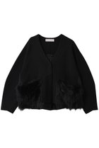 【マリリンムーン/MARILYN MOON】のシャギーポケットミラノリブジャケット ブラック|ID:prp329100004709291