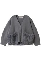 【マリリンムーン/MARILYN MOON】のシャギーポケットミラノリブジャケット グレー|ID:prp329100004709291