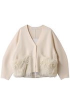 【マリリンムーン/MARILYN MOON】のシャギーポケットミラノリブジャケット アイボリー|ID: prp329100004709291 ipo3291000000036227488