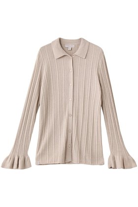 【ベアフット ドリームズ/BAREFOOT DREAMS】のコージーシックウルトラライト リブ ラッフルカフス シャツカラー カーディガン 人気、トレンドファッション・服の通販 founy(ファニー) ファッション Fashion レディースファッション Fashion for Women トップス・カットソー Cut & Sew Tops ニット Knit Tops & Sweaters カーディガン・羽織り Layered Style Cardigans シャツ・ブラウス・オフィスカジュアル Elegant Blouses & Button-Ups カーディガン Cardigan, Knitwear フェミニン Feminine, Girly |ID:prp329100004709303