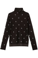 【ランバン オン ブルー/LANVIN en Bleu】のArt DECO 100e チュールカットソー 人気、トレンドファッション・服の通販 founy(ファニー) ファッション Fashion レディースファッション Fashion for Women トップス・カットソー Cut & Sew Tops シャツ・ブラウス・オフィスカジュアル Elegant Blouses & Button-Ups ロングTシャツ・Tシャツ Longline T-Shirts & Tees カットソー・ベーシックTシャツ Cut-and-Sewn Tops / Stretch Tees & Basics インナー Innerwear カットソー Cut and Sewn Top シアー Sheer, See-Through スリーブ Sleeve, Long Sleeve / Short Sleeve チュール Tulip, Tulip Motif フランス France, French モチーフ Motif, Design Theme ロング Long, Long-Length |ID:prp329100004709313