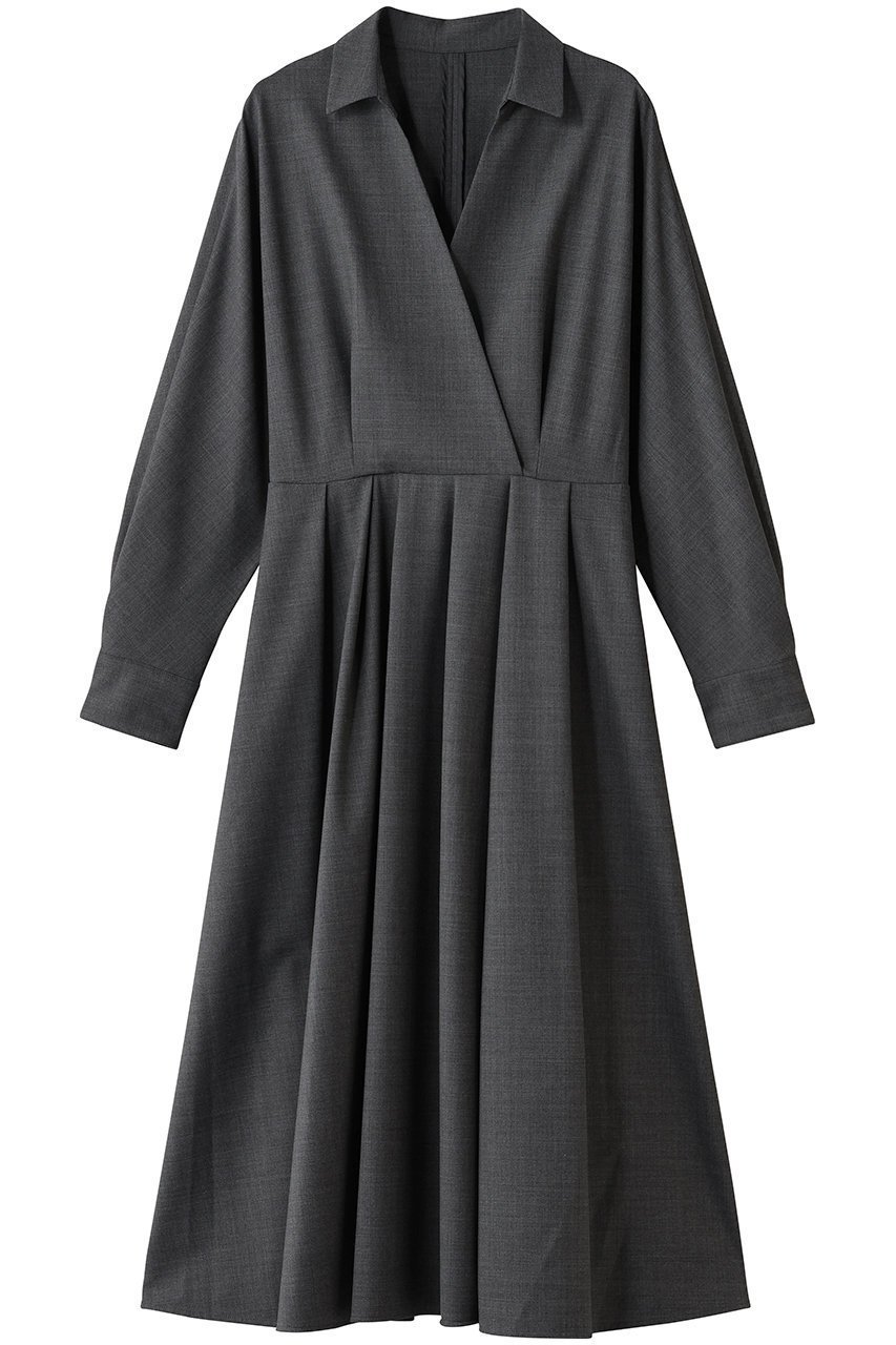 【エステータ/esteta】のウールトロドライストレッチ カシュクールシャツ ワンピース 人気、トレンドファッション・服の通販 founy(ファニー) 　ファッション　Fashion　レディースファッション　Fashion for Women　ワンピース　Dresses　シャツワンピース / 1枚で着映えコーデ　Shirt Dresses　チュニック　Tunic Tops & Dresses　ギャザー　Gathered, Ruffled　クラシカル　Classical, Vintage-Inspired　チュニック　Tunic, Long Top　プリーツ　Pleats, Pleated　ロング　Long, Long-Length　新作・新入荷　New Arrivals / New In　 other-1|ID: prp329100004709314 ipo3291000000034016455
