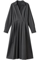 【エステータ/esteta】のウールトロドライストレッチ カシュクールシャツ ワンピース スレートグレー|ID:prp329100004709314