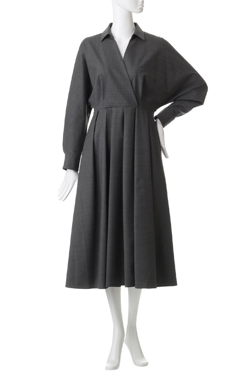 【エステータ/esteta】のウールトロドライストレッチ カシュクールシャツ ワンピース 人気、トレンドファッション・服の通販 founy(ファニー) 　ファッション　Fashion　レディースファッション　Fashion for Women　ワンピース　Dresses　シャツワンピース / 1枚で着映えコーデ　Shirt Dresses　チュニック　Tunic Tops & Dresses　ギャザー　Gathered, Ruffled　クラシカル　Classical, Vintage-Inspired　チュニック　Tunic, Long Top　プリーツ　Pleats, Pleated　ロング　Long, Long-Length　other-2|ID: prp329100004709314 ipo3291000000035382560