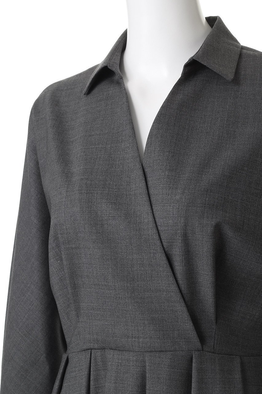 【エステータ/esteta】のウールトロドライストレッチ カシュクールシャツ ワンピース 人気、トレンドファッション・服の通販 founy(ファニー) 　ファッション　Fashion　レディースファッション　Fashion for Women　ワンピース　Dresses　シャツワンピース / 1枚で着映えコーデ　Shirt Dresses　チュニック　Tunic Tops & Dresses　ギャザー　Gathered, Ruffled　クラシカル　Classical, Vintage-Inspired　チュニック　Tunic, Long Top　プリーツ　Pleats, Pleated　ロング　Long, Long-Length　other-5|ID: prp329100004709314 ipo3291000000035382565