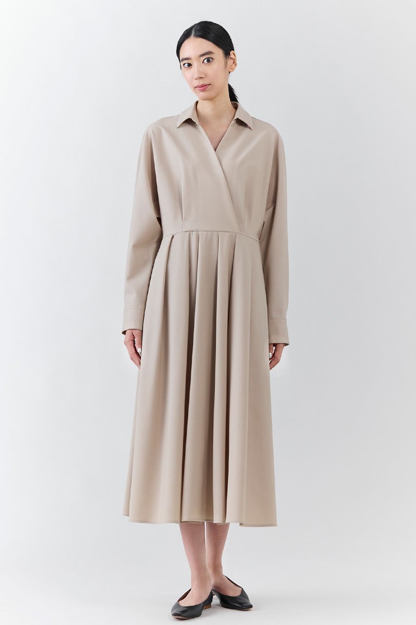 【エステータ/esteta】のウールトロドライストレッチ カシュクールシャツ ワンピース 人気、トレンドファッション・服の通販 founy(ファニー) 　ファッション　Fashion　レディースファッション　Fashion for Women　ワンピース　Dresses　シャツワンピース / 1枚で着映えコーデ　Shirt Dresses　チュニック　Tunic Tops & Dresses　ギャザー　Gathered, Ruffled　クラシカル　Classical, Vintage-Inspired　チュニック　Tunic, Long Top　プリーツ　Pleats, Pleated　ロング　Long, Long-Length　other-8|ID: prp329100004709314 ipo3291000000035382568