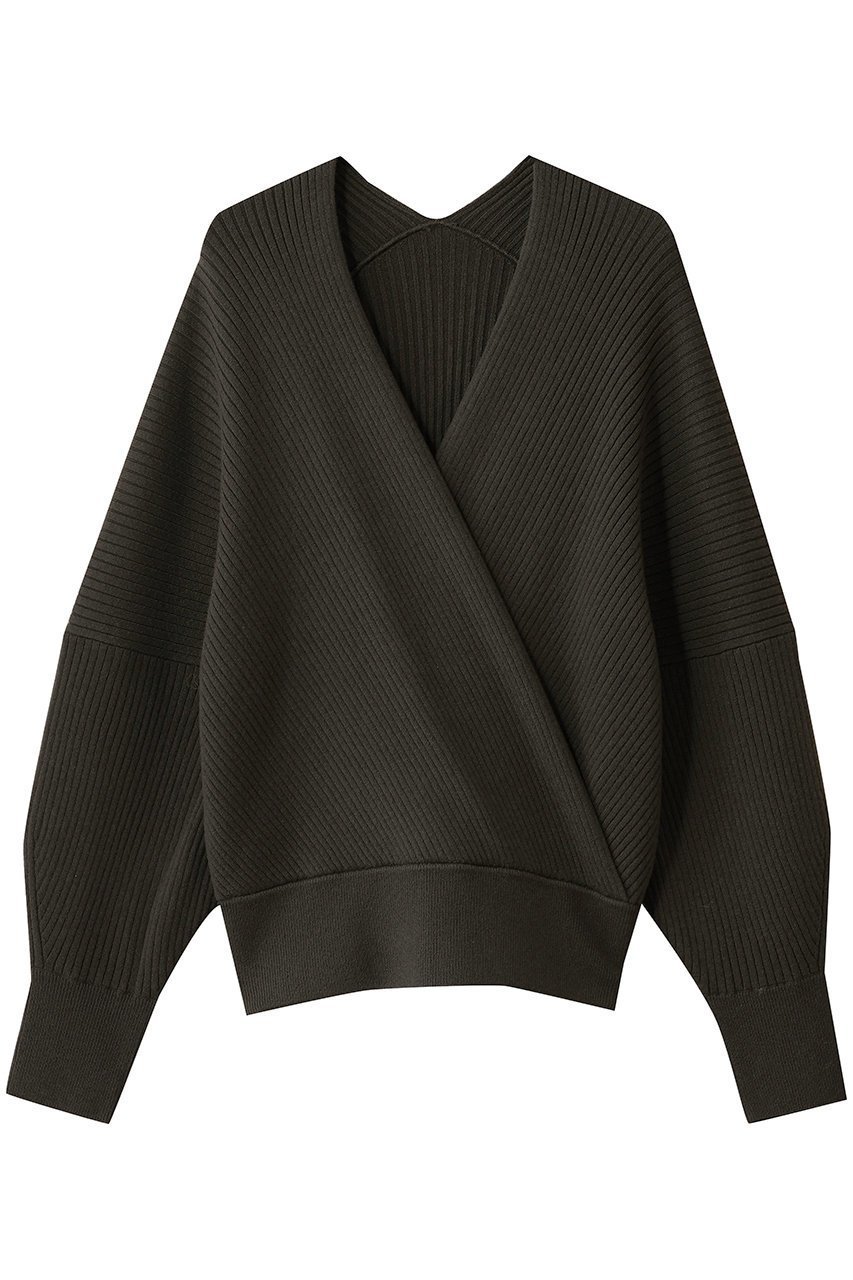 【エステータ/esteta】のカシュクール ニット インテリア・キッズ・メンズ・レディースファッション・服の通販 founy(ファニー) 　ファッション　Fashion　レディースファッション　Fashion for Women　トップス・カットソー　Cut & Sew Tops　ニット　Knit Tops & Sweaters　カジュアルプルオーバー・ニットトップス　Pullovers & Knit Tops / Casual Pullovers　カシュクール　Wrap Design　トレンド　Trend, Trending Now　フレア　Flare, Flared　ワイド　Wide, Wide Fit　エレガント 上品　Elegant　新作・新入荷　New Arrivals / New In　カーキ|ID: prp329100004709316 ipo3291000000034016469