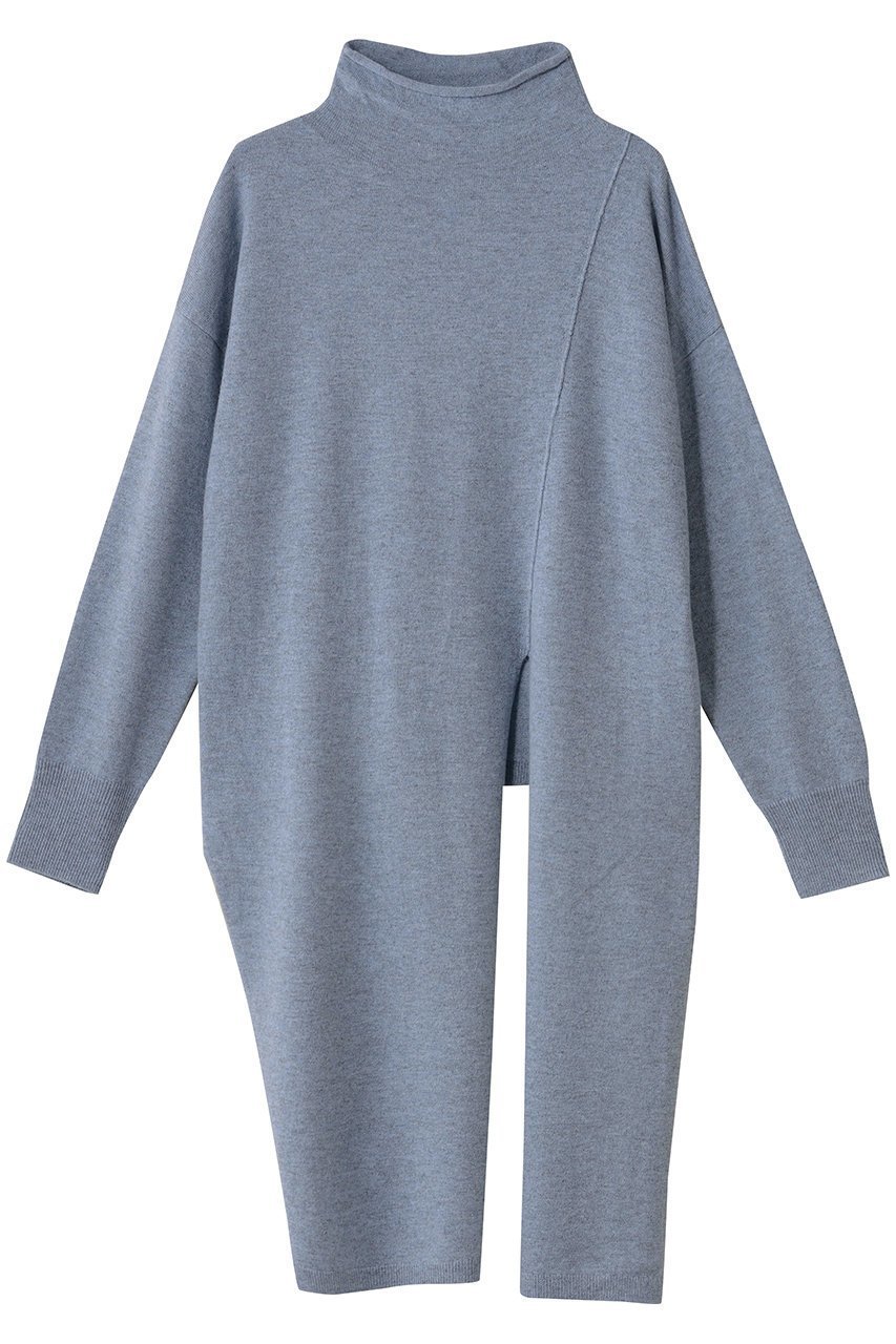 【エステータ/esteta】のクロスニット インテリア・キッズ・メンズ・レディースファッション・服の通販 founy(ファニー) 　ファッション　Fashion　レディースファッション　Fashion for Women　トップス・カットソー　Cut & Sew Tops　ニット　Knit Tops & Sweaters　カジュアルプルオーバー・ニットトップス　Pullovers & Knit Tops / Casual Pullovers　シンプル　Simple, Minimal　スタイリッシュ　Stylish, Fashionable　スリット　Slit, Slit Detail　ハイネック　High Neck, Mock Neck　フロント　Front, Front Design　エレガント 上品　Elegant　新作・新入荷　New Arrivals / New In　スチールブルー|ID: prp329100004709318 ipo3291000000034016483