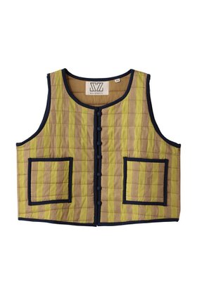 【エスゼット ブロックプリント/SZ Blockprints】 QUILTED VEST DOUBLE THICK STRIPE キルティングベスト人気、トレンドファッション・服の通販 founy(ファニー) ファッション Fashion レディースファッション Fashion for Women アウター Coat / Outerwear Collection レディースジャケット・軽アウター Jackets キルティング Quilted, Quilting クロップド Cropped, Short Length コンパクト Compact, Small Size シンプル Simple, Minimal ジャケット Jacket, Outerwear ストライプ Stripe, Striped Pattern パイピング Piping, Trim Design ベスト Vest, Waistcoat 新作・新入荷 New Arrivals / New In 無地 Plain, Solid Color |ID:prp329100004709327