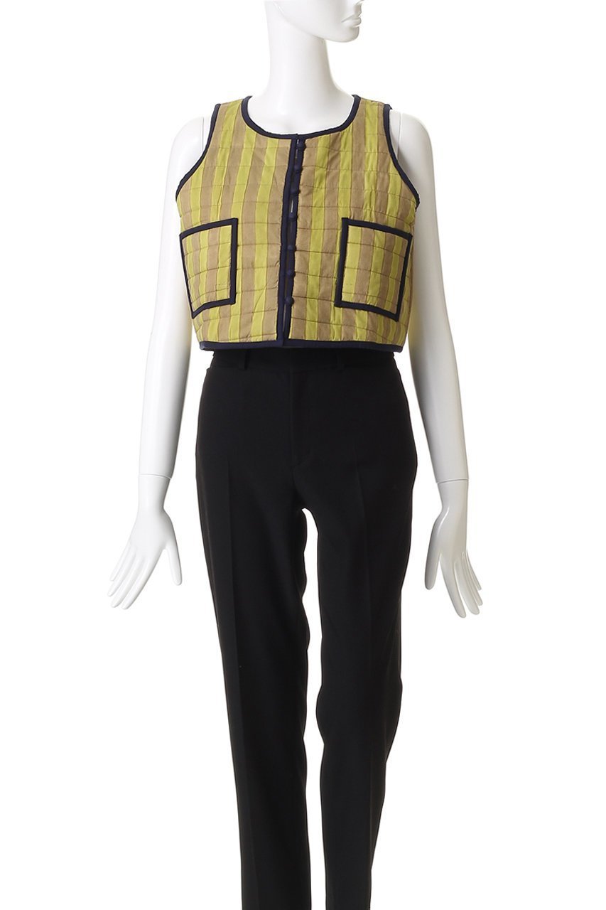 【エスゼット ブロックプリント/SZ Blockprints】のQUILTED VEST DOUBLE THICK STRIPE キルティングベスト 人気、トレンドファッション・服の通販 founy(ファニー) 　ファッション　Fashion　レディースファッション　Fashion for Women　アウター　Coat / Outerwear Collection　レディースジャケット・軽アウター　Jackets　キルティング　Quilted, Quilting　クロップド　Cropped, Short Length　コンパクト　Compact, Small Size　シンプル　Simple, Minimal　ジャケット　Jacket, Outerwear　ストライプ　Stripe, Striped Pattern　パイピング　Piping, Trim Design　ベスト　Vest, Waistcoat　新作・新入荷　New Arrivals / New In　無地　Plain, Solid Color　other-2|ID: prp329100004709327 ipo3291000000034016566