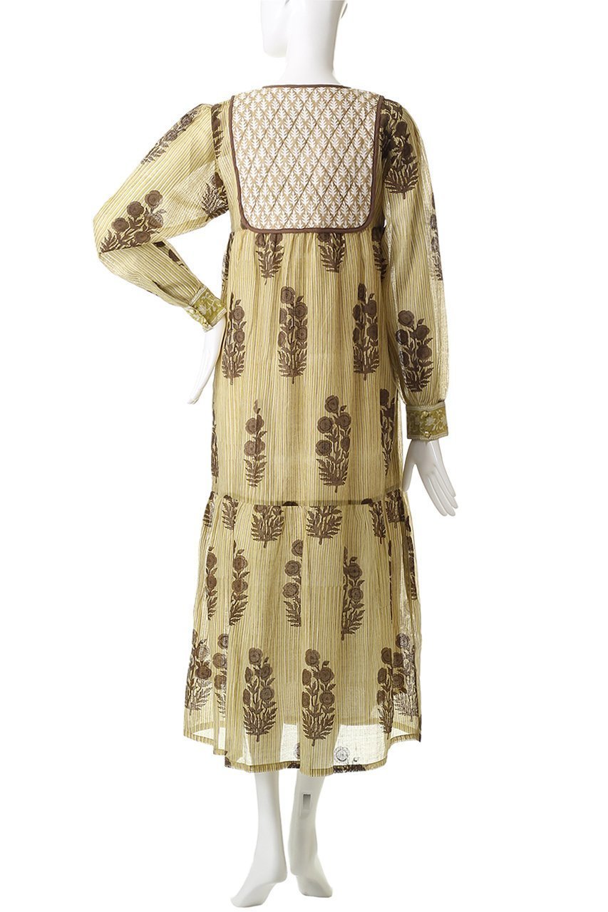 【エスゼット ブロックプリント/SZ Blockprints】のJODHPUR DRESS POPPY ON THIN STRIPE シルクロングドレス 人気、トレンドファッション・服の通販 founy(ファニー) 　ファッション　Fashion　レディースファッション　Fashion for Women　ワンピース　Dresses　フォーマル・パーティードレス・結婚式用ドレス　Elegant & Casual Dresses　チュニック　Tunic Tops & Dresses　シルク　Silk, 100% Silk　ストライプ　Stripe, Striped Pattern　タッセル　Tassel, Fringe　チュニック　Tunic, Long Top　ドレス　Dress, One-Piece　リゾート　Resort, Vacation Style　ロング　Long, Long-Length　新作・新入荷　New Arrivals / New In　other-4|ID: prp329100004709330 ipo3291000000034016599