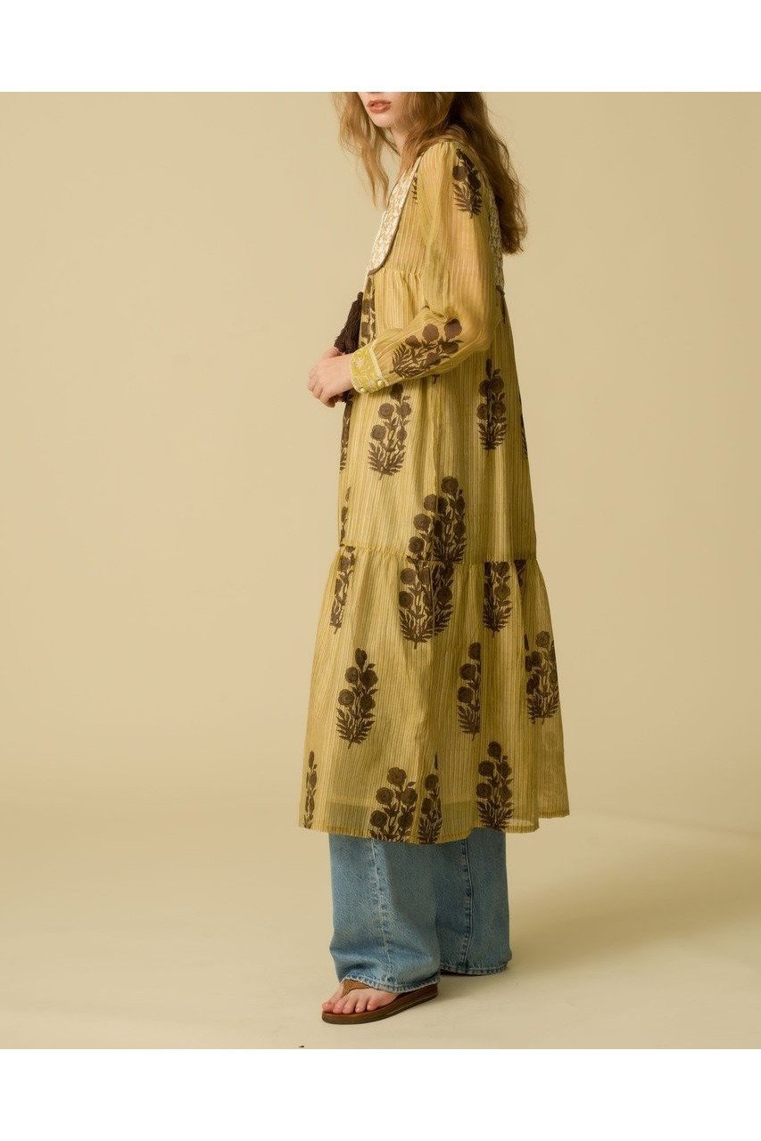 【エスゼット ブロックプリント/SZ Blockprints】のJODHPUR DRESS POPPY ON THIN STRIPE シルクロングドレス 人気、トレンドファッション・服の通販 founy(ファニー) 　ファッション　Fashion　レディースファッション　Fashion for Women　ワンピース　Dresses　フォーマル・パーティードレス・結婚式用ドレス　Elegant & Casual Dresses　チュニック　Tunic Tops & Dresses　シルク　Silk, 100% Silk　ストライプ　Stripe, Striped Pattern　タッセル　Tassel, Fringe　チュニック　Tunic, Long Top　ドレス　Dress, One-Piece　リゾート　Resort, Vacation Style　ロング　Long, Long-Length　新作・新入荷　New Arrivals / New In　other-7|ID: prp329100004709330 ipo3291000000034016602