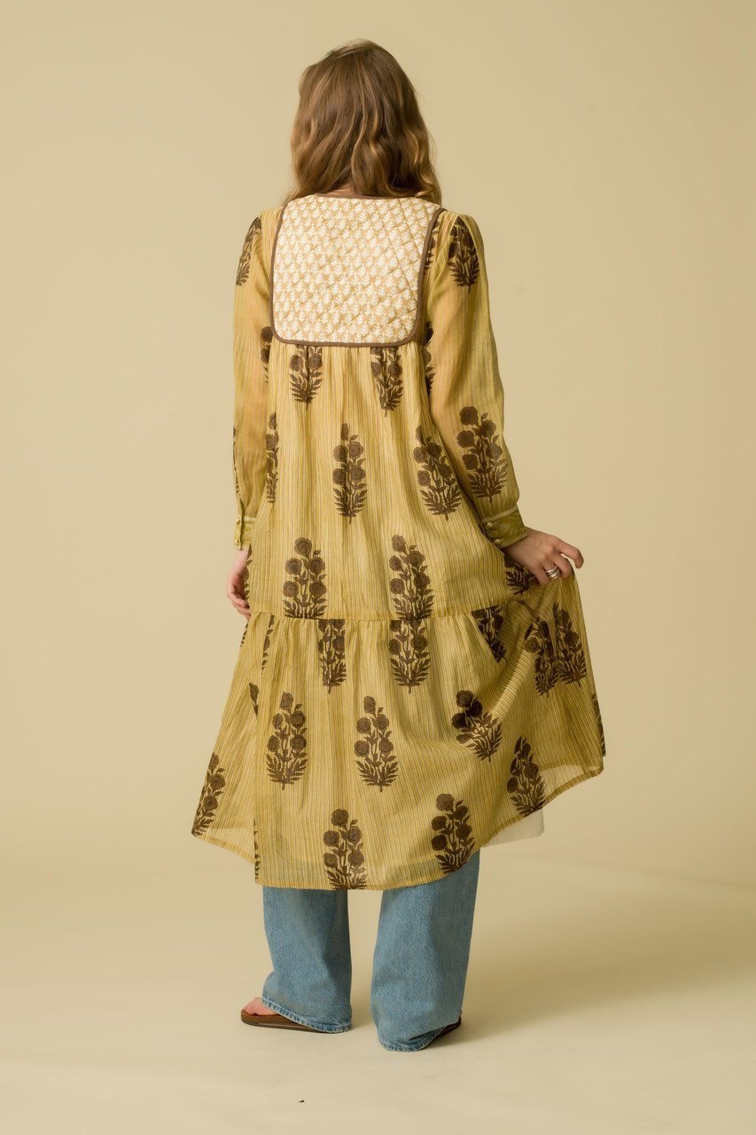 【エスゼット ブロックプリント/SZ Blockprints】のJODHPUR DRESS POPPY ON THIN STRIPE シルクロングドレス 人気、トレンドファッション・服の通販 founy(ファニー) 　ファッション　Fashion　レディースファッション　Fashion for Women　ワンピース　Dresses　フォーマル・パーティードレス・結婚式用ドレス　Elegant & Casual Dresses　チュニック　Tunic Tops & Dresses　シルク　Silk, 100% Silk　ストライプ　Stripe, Striped Pattern　タッセル　Tassel, Fringe　チュニック　Tunic, Long Top　ドレス　Dress, One-Piece　リゾート　Resort, Vacation Style　ロング　Long, Long-Length　新作・新入荷　New Arrivals / New In　other-8|ID: prp329100004709330 ipo3291000000034016604