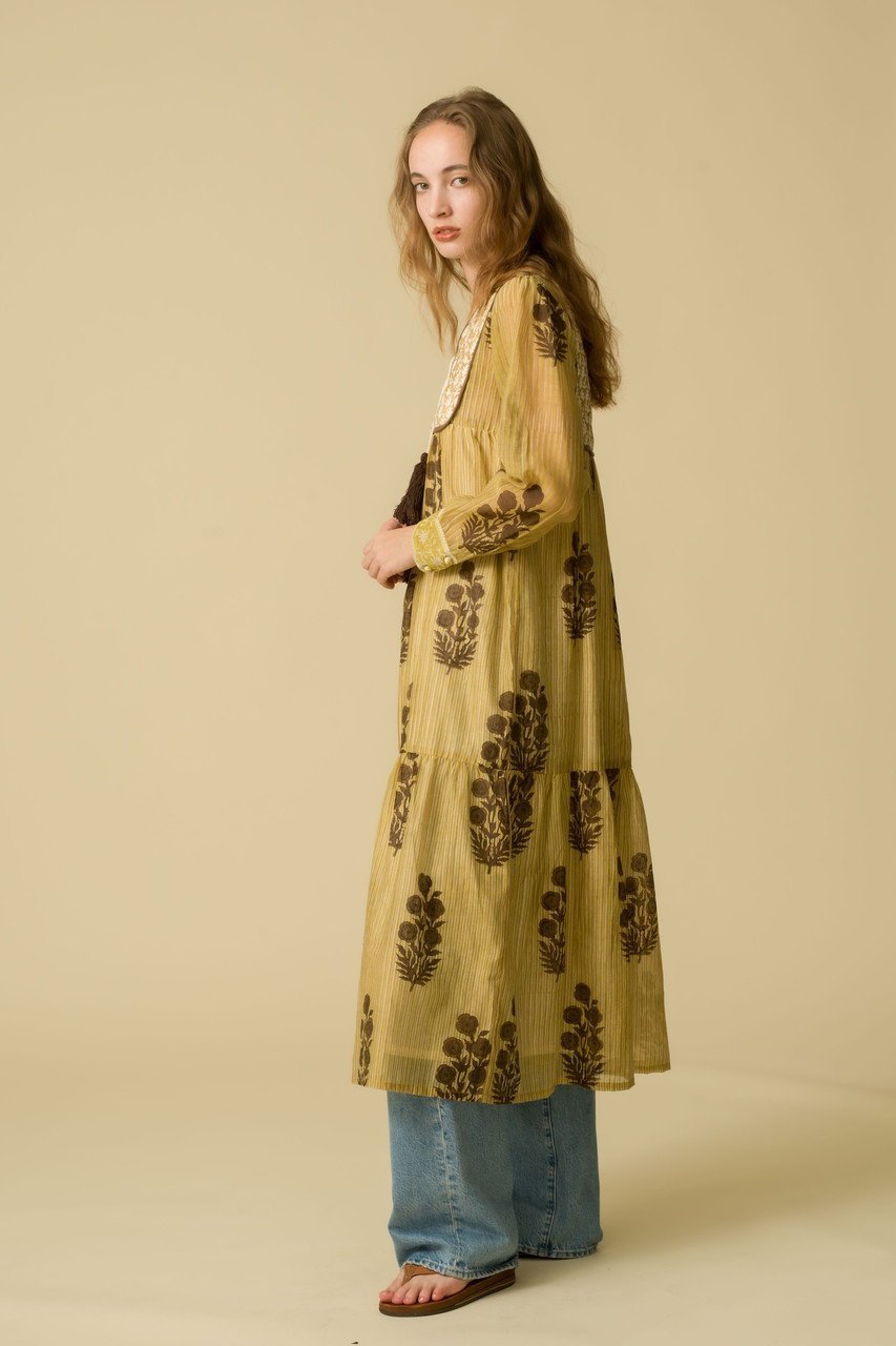 【エスゼット ブロックプリント/SZ Blockprints】のJODHPUR DRESS POPPY ON THIN STRIPE シルクロングドレス 人気、トレンドファッション・服の通販 founy(ファニー) 　ファッション　Fashion　レディースファッション　Fashion for Women　ワンピース　Dresses　フォーマル・パーティードレス・結婚式用ドレス　Elegant & Casual Dresses　チュニック　Tunic Tops & Dresses　シルク　Silk, 100% Silk　ストライプ　Stripe, Striped Pattern　タッセル　Tassel, Fringe　チュニック　Tunic, Long Top　ドレス　Dress, One-Piece　リゾート　Resort, Vacation Style　ロング　Long, Long-Length　other-7|ID: prp329100004709330 ipo3291000000035832065