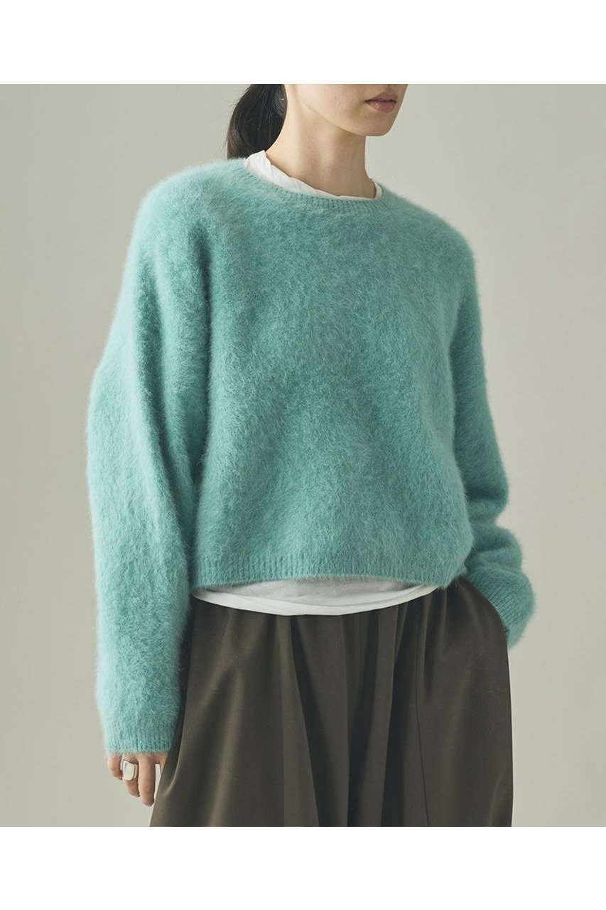 【カレンソロジー/Curensology】のFOXカシミヤニットプルオーバー インテリア・キッズ・メンズ・レディースファッション・服の通販 founy(ファニー) 　ファッション　Fashion　レディースファッション　Fashion for Women　トップス・カットソー　Cut & Sew Tops　ニット　Knit Tops & Sweaters　カジュアルプルオーバー・ニットトップス　Pullovers & Knit Tops / Casual Pullovers　エアリー　Airy Texture　コンパクト　Compact, Small Size　トレンド　Trend, Trending Now　フレア　Flare, Flared　マフラー　Scarf, Muffler　ラグジュアリー　Luxury, Elegant　リラックス　Relax, Relaxed Fit　新作・新入荷　New Arrivals / New In　ブルーグリーン|ID: prp329100004709335 ipo3291000000034016637