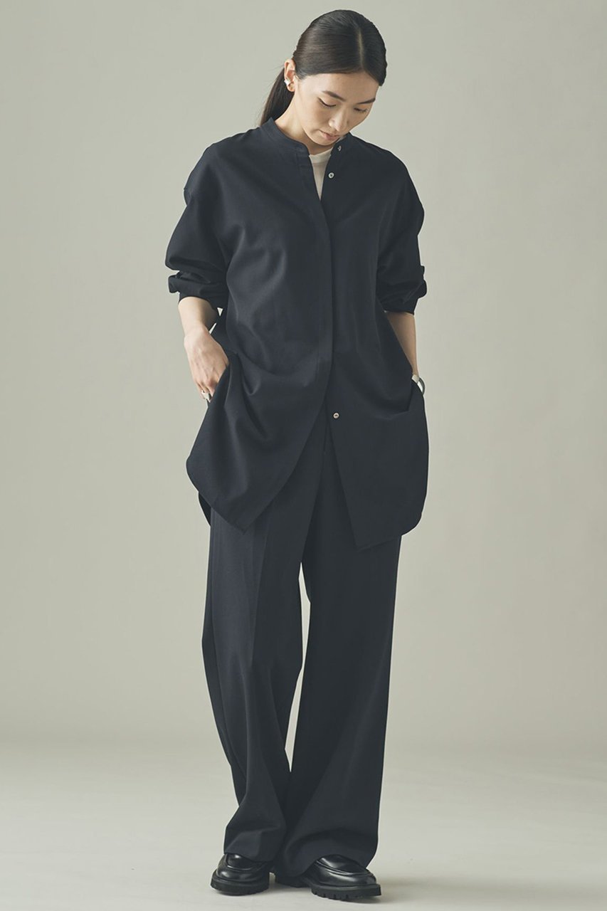 【カレンソロジー/Curensology】のウールライクストレッチシャツ 人気、トレンドファッション・服の通販 founy(ファニー) 　ファッション　Fashion　レディースファッション　Fashion for Women　トップス・カットソー　Cut & Sew Tops　シャツ・ブラウス・オフィスカジュアル　Elegant Blouses & Button-Ups　インナー　Innerwear　ストレッチ　Stretch, Stretchy Fabric　スリーブ　Sleeve, Long Sleeve / Short Sleeve　セットアップ　Set-Up, Coordinated Outfit　ツイル　Twist, Twisted Detail　ロング　Long, Long-Length　冬　Winter / This Winter　新作・新入荷　New Arrivals / New In　other-5|ID: prp329100004709340 ipo3291000000034016672