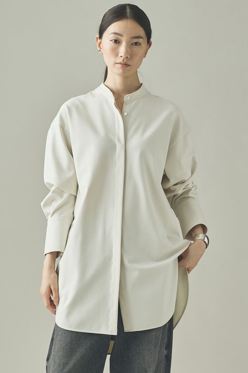 【カレンソロジー/Curensology】のウールライクストレッチシャツ 人気、トレンドファッション・服の通販 founy(ファニー) 　ファッション　Fashion　レディースファッション　Fashion for Women　トップス・カットソー　Cut & Sew Tops　シャツ・ブラウス・オフィスカジュアル　Elegant Blouses & Button-Ups　インナー　Innerwear　ストレッチ　Stretch, Stretchy Fabric　スリーブ　Sleeve, Long Sleeve / Short Sleeve　セットアップ　Set-Up, Coordinated Outfit　ツイル　Twist, Twisted Detail　ロング　Long, Long-Length　冬　Winter / This Winter　other-2|ID: prp329100004709340 ipo3291000000035596811