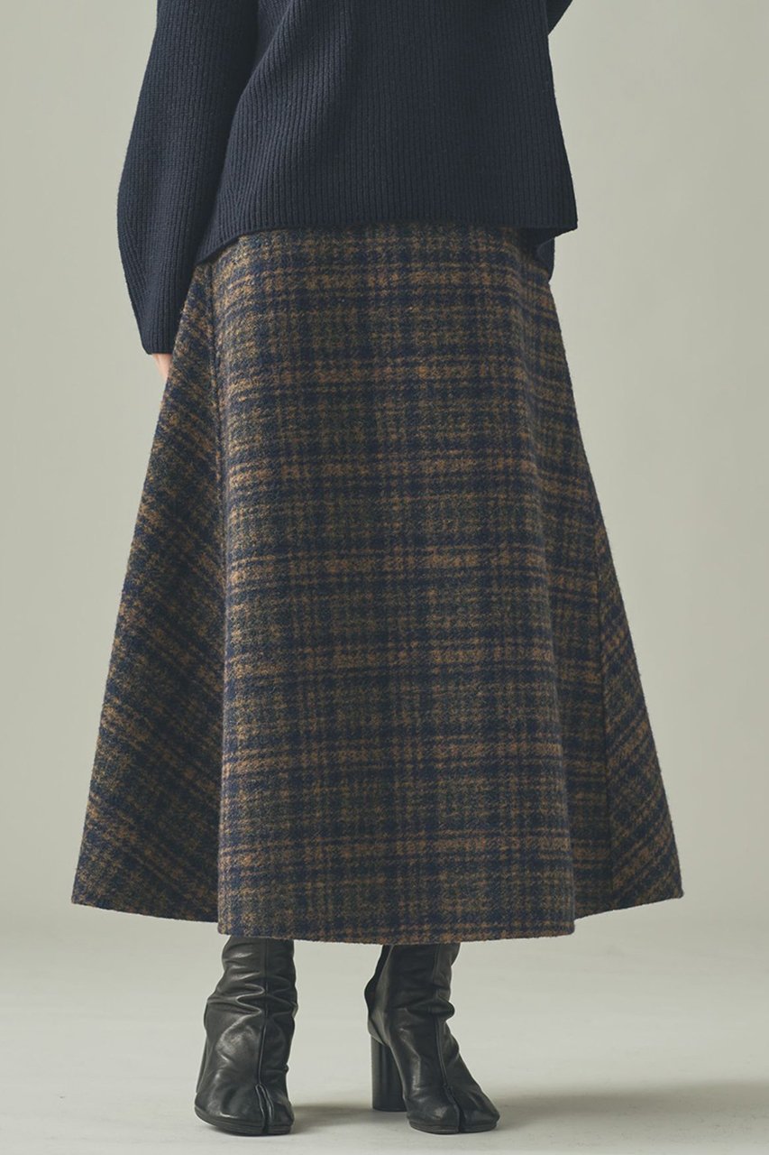 【カレンソロジー/Curensology】の〈C.S.G〉リバーチェックスカート 人気、トレンドファッション・服の通販 founy(ファニー) 　ファッション　Fashion　レディースファッション　Fashion for Women　スカート　Skirts　ロングスカート　Long Skirts / Maxi & Midi Skirts　シンプル　Simple, Minimal　スウェット / スエット　Sweatshirt, Sweatwear　チェック　Check, Plaid, Tartan　フレア　Flare, Flared　ボンディング　Bonding, Bonded Fabric　ロング　Long, Long-Length　新作・新入荷　New Arrivals / New In　無地　Plain, Solid Color　other-2|ID: prp329100004709342 ipo3291000000034016683