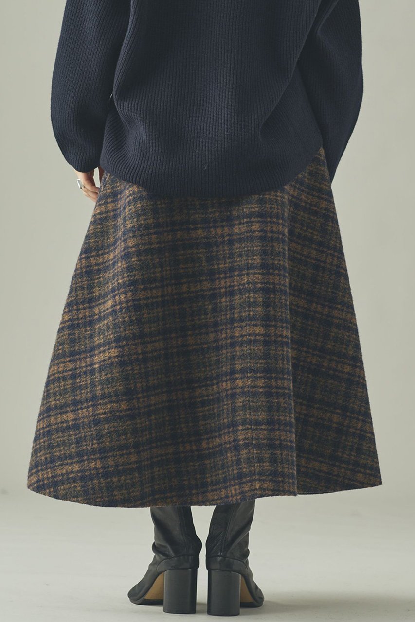 【カレンソロジー/Curensology】の〈C.S.G〉リバーチェックスカート 人気、トレンドファッション・服の通販 founy(ファニー) 　ファッション　Fashion　レディースファッション　Fashion for Women　スカート　Skirts　ロングスカート　Long Skirts / Maxi & Midi Skirts　シンプル　Simple, Minimal　スウェット / スエット　Sweatshirt, Sweatwear　チェック　Check, Plaid, Tartan　フレア　Flare, Flared　ボンディング　Bonding, Bonded Fabric　ロング　Long, Long-Length　新作・新入荷　New Arrivals / New In　無地　Plain, Solid Color　other-4|ID: prp329100004709342 ipo3291000000034016685