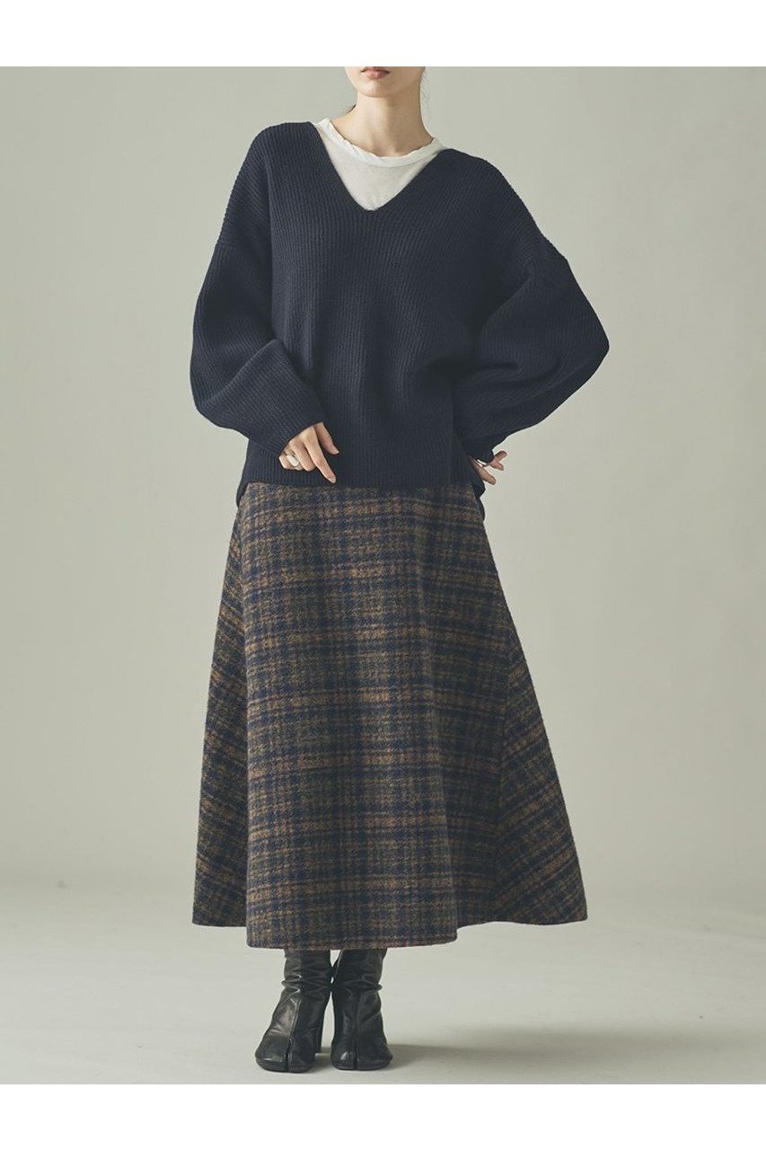 【カレンソロジー/Curensology】の〈C.S.G〉リバーチェックスカート 人気、トレンドファッション・服の通販 founy(ファニー) 　ファッション　Fashion　レディースファッション　Fashion for Women　スカート　Skirts　ロングスカート　Long Skirts / Maxi & Midi Skirts　シンプル　Simple, Minimal　スウェット / スエット　Sweatshirt, Sweatwear　チェック　Check, Plaid, Tartan　フレア　Flare, Flared　ボンディング　Bonding, Bonded Fabric　ロング　Long, Long-Length　新作・新入荷　New Arrivals / New In　無地　Plain, Solid Color　other-5|ID: prp329100004709342 ipo3291000000034016686