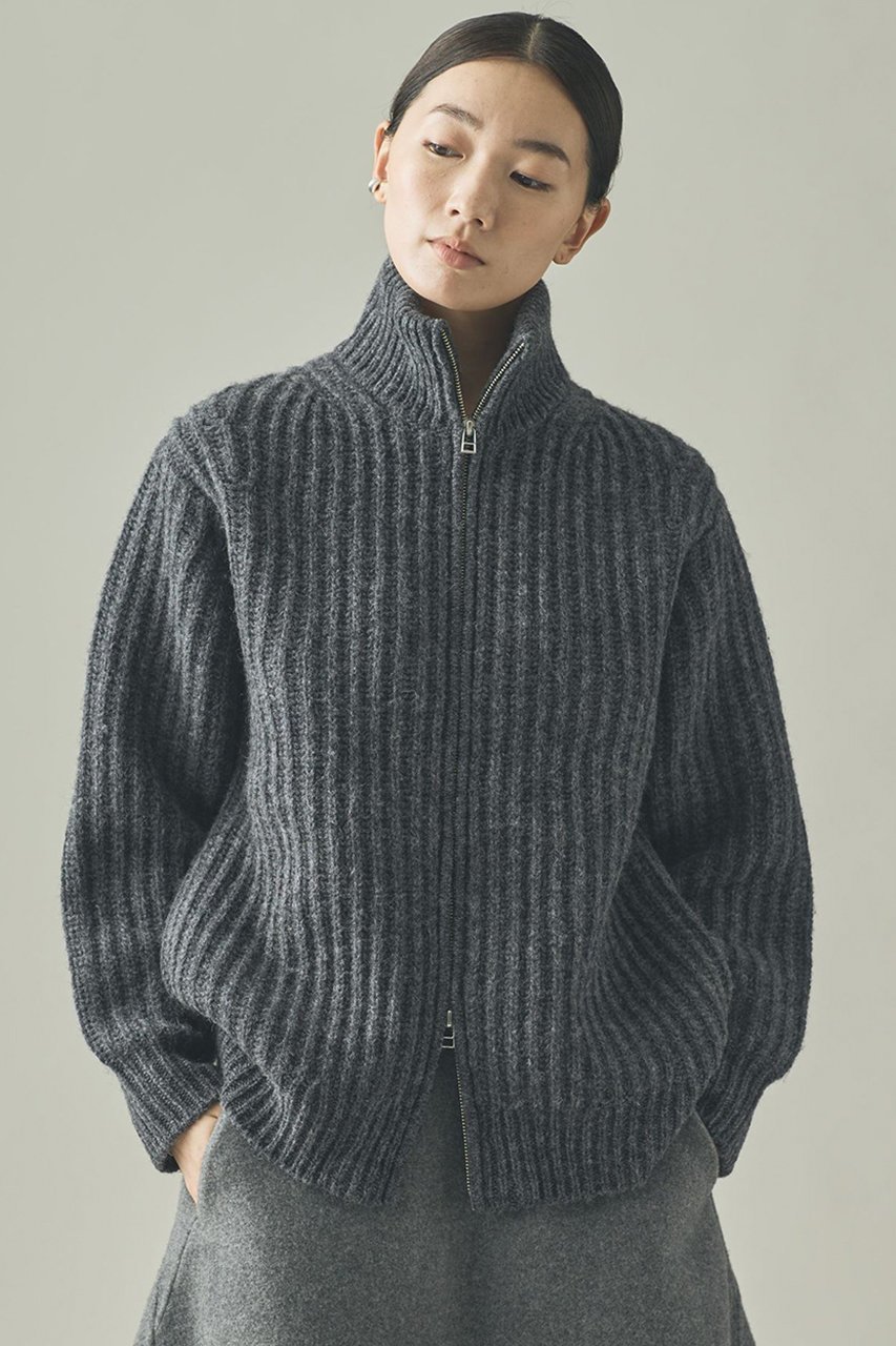 【カレンソロジー/Curensology】のアゼアミニットブルゾン インテリア・キッズ・メンズ・レディースファッション・服の通販 founy(ファニー) 　ファッション　Fashion　レディースファッション　Fashion for Women　アウター　Coat / Outerwear Collection　レディースジャケット・軽アウター　Jackets　ブルゾンジャケット・スポーティアウター　Blouson Jackets　おすすめ　Recommended / Our Picks　インナー　Innerwear　ジャケット　Jacket, Outerwear　タートル　Turtleneck, Turtle Collar　バランス　Balance, Style Balance　ブルゾン　Blouson, Bomber Jacket　ポケット　Pocket, Pocket Detail　エレガント 上品　Elegant　畦　Ribbed Knit　グレー|ID: prp329100004709346 ipo3291000000035382676