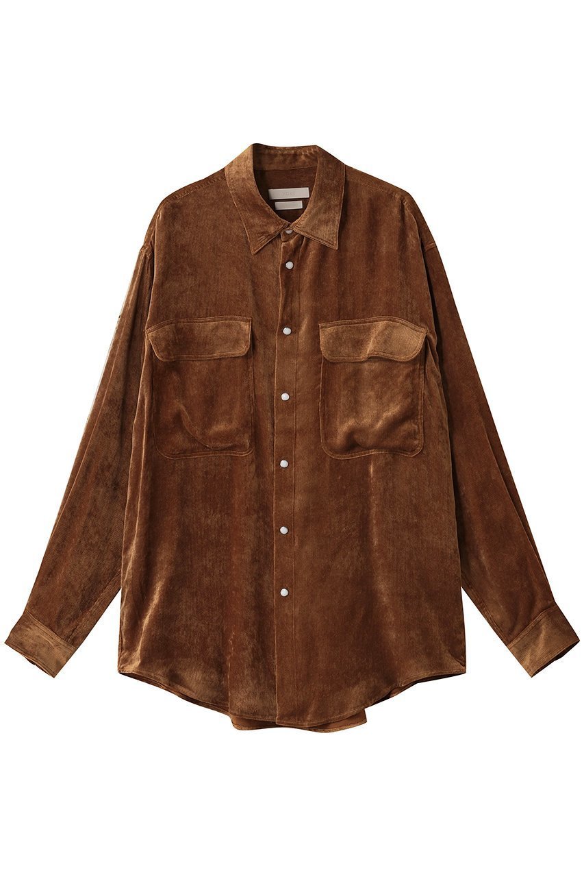 【ヨーク/YOKE / MEN】の【MEN】レーヨン コーデュロイ ウエスタン シャツ インテリア・キッズ・メンズ・レディースファッション・服の通販 founy(ファニー) 　ファッション　Fashion　メンズファッション　Fashion for Men　ウエスタン　Western Style　コーデュロイ　Corduroy, Cord Fabric　シンプル　Simple, Minimal　ジャカード／ジャガード　Jacquard, Woven Pattern　スリーブ　Sleeve, Long Sleeve / Short Sleeve　フラップ　Flap, Flap Pocket　ベルベット　Velvet, Velvety　ポケット　Pocket, Pocket Detail　リュクス　Luxury, Elegant, High-End, Chic　ロング　Long, Long-Length　新作・新入荷　New Arrivals / New In　ブラウン|ID: prp329100004709352 ipo3291000000034016751