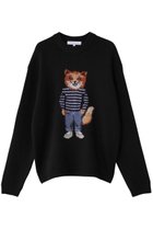 【メゾン キツネ/MAISON KITSUNE / MEN】の【MEN】DRESSED FOX INTARSIA ウール ジャンパー ブラック|ID:prp329100004709366