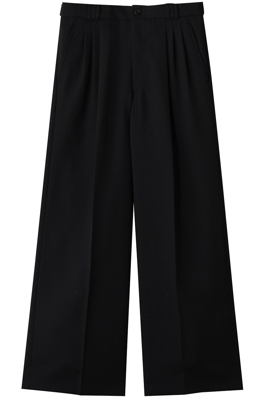 【ヨーク/YOKE / MEN】の【MEN】3プリーツ ワイドレッグ パンツ インテリア・キッズ・メンズ・レディースファッション・服の通販 founy(ファニー) 　ファッション　Fashion　メンズファッション　Fashion for Men　ボトムス　Bottoms　シンプル　Simple, Minimal　プリーツ　Pleats, Pleated　メンズ　Men's, Menswear　ループ　Loop, Loop Knit　ロング　Long, Long-Length　ワイド　Wide, Wide Fit　新作・新入荷　New Arrivals / New In　ブラック|ID: prp329100004709369 ipo3291000000034016908