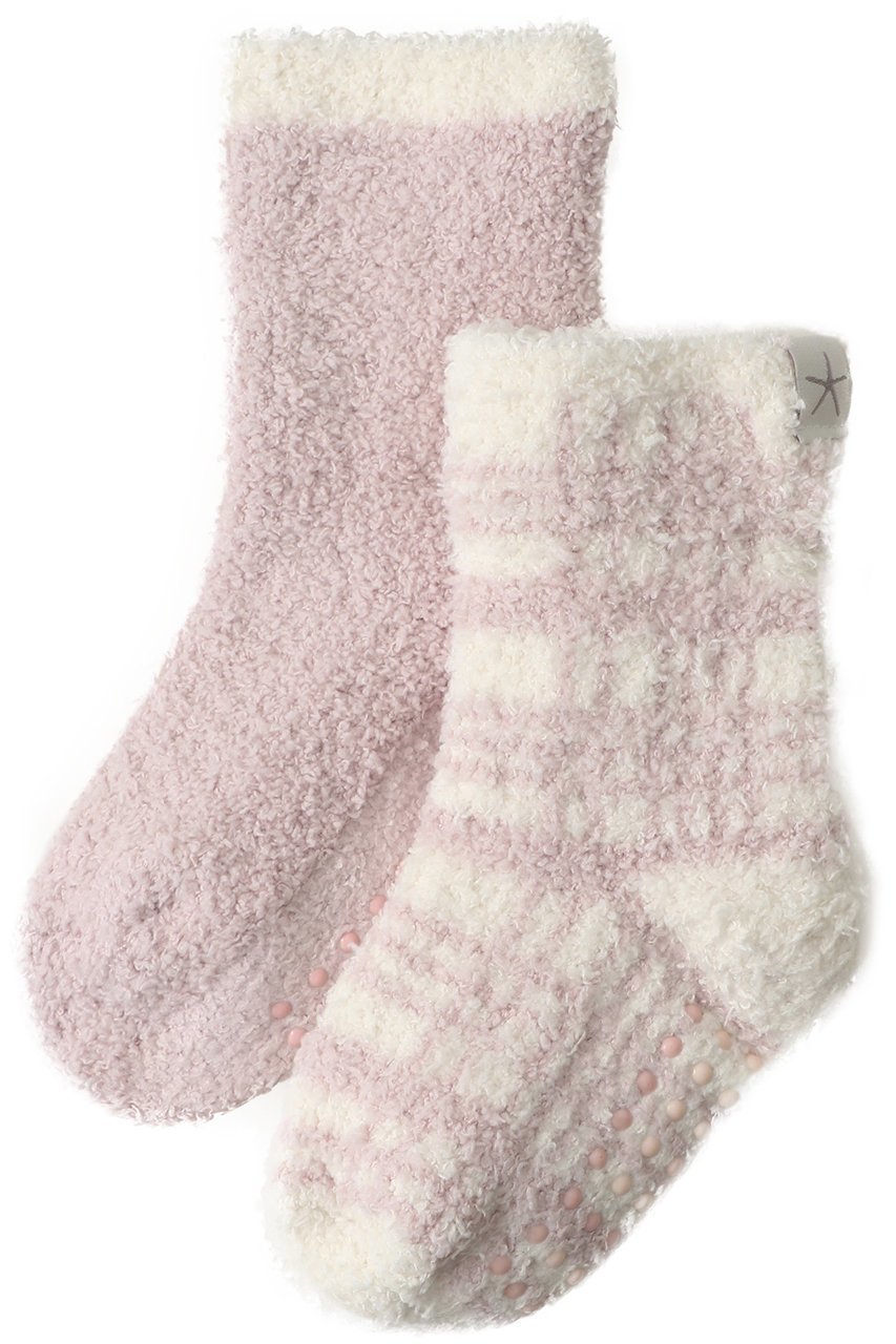【ベアフットドリームス/BAREFOOT DREAMS / KIDS】の【KIDS】コージーシック チェック柄 トドラー ソックス 2足セット インテリア・キッズ・メンズ・レディースファッション・服の通販 founy(ファニー) 　ファッション　Fashion　キッズファッション　Fashion for Kids　クラシカル　Classical, Vintage-Inspired　シューズ　Shoes, Footwear　シンプル　Simple, Minimal　ソックス　Socks, Hosiery　チェック　Check, Plaid, Tartan　ピンク|ID: prp329100004710691 ipo3291000000036191992