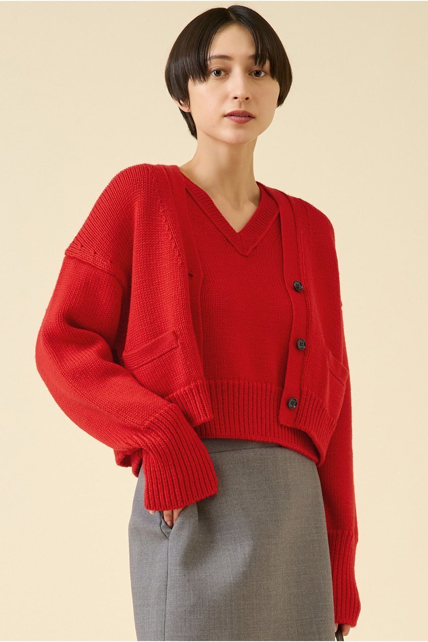 【マルティニーク/martinique】のローゲージウールカーディガン(アンサンブル可) 人気、トレンドファッション・服の通販 founy(ファニー) 　ファッション　Fashion　レディースファッション　Fashion for Women　トップス・カットソー　Cut & Sew Tops　ニット　Knit Tops & Sweaters　カーディガン・羽織り　Layered Style Cardigans　アンサンブルニット　Knit Ensembles & Twin Sets　おすすめ　Recommended / Our Picks　アクセサリー　Fashion Accessories　アンサンブル　Ensemble Set　カーディガン　Cardigan, Knitwear　コンパクト　Compact, Small Size　ショート　Short, Short Length　バランス　Balance, Style Balance　other-4|ID: prp329100004710697 ipo3291000000035549817