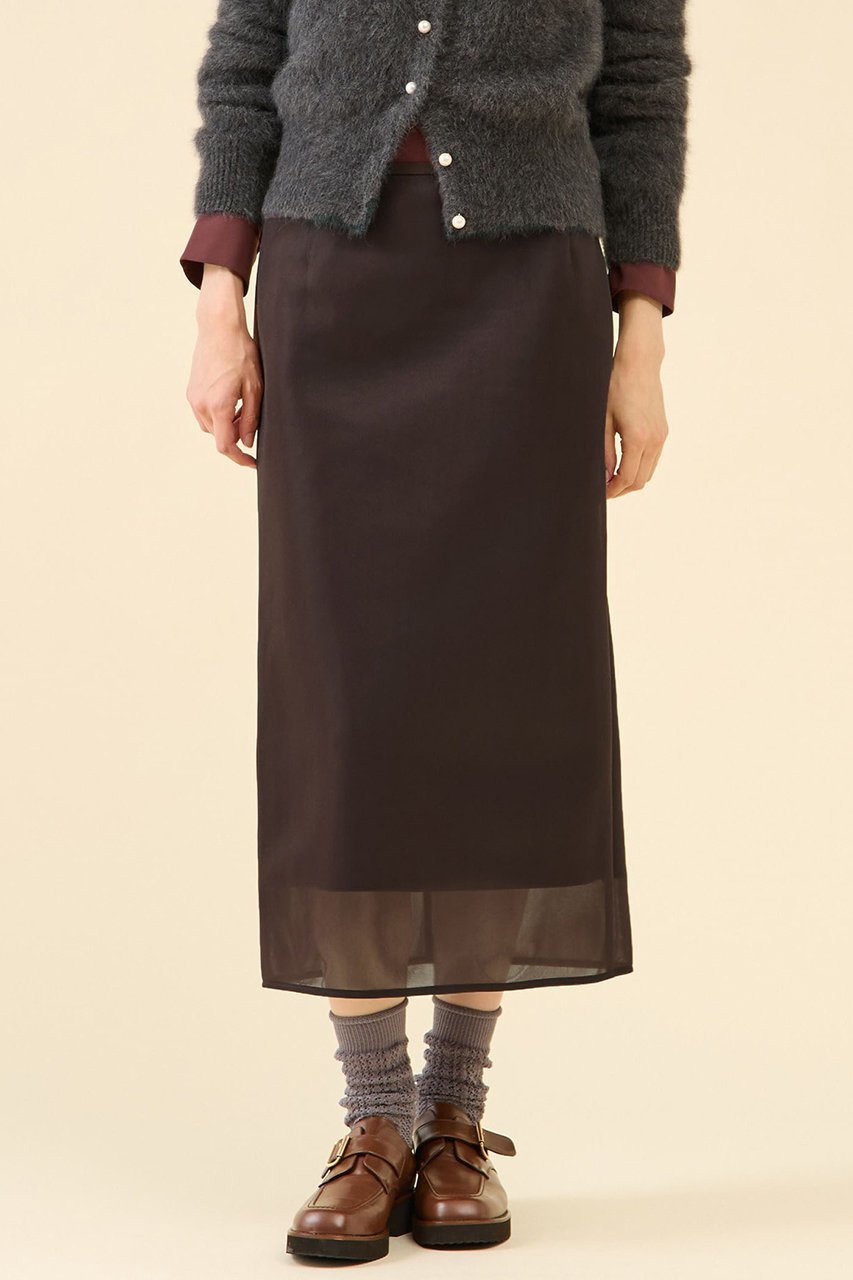 【マルティニーク/martinique】のシアーダンボールスカート インテリア・キッズ・メンズ・レディースファッション・服の通販 founy(ファニー) 　ファッション　Fashion　レディースファッション　Fashion for Women　スカート　Skirts　ロングスカート　Long Skirts / Maxi & Midi Skirts　おすすめ　Recommended / Our Picks　シアー　Sheer, See-Through　ダブル　Double, Double-Breasted　ラッセル　Raschel, Raschel Lace　ロング　Long, Long-Length　新作・新入荷　New Arrivals / New In　ブラウン|ID: prp329100004710709 ipo3291000000034027701