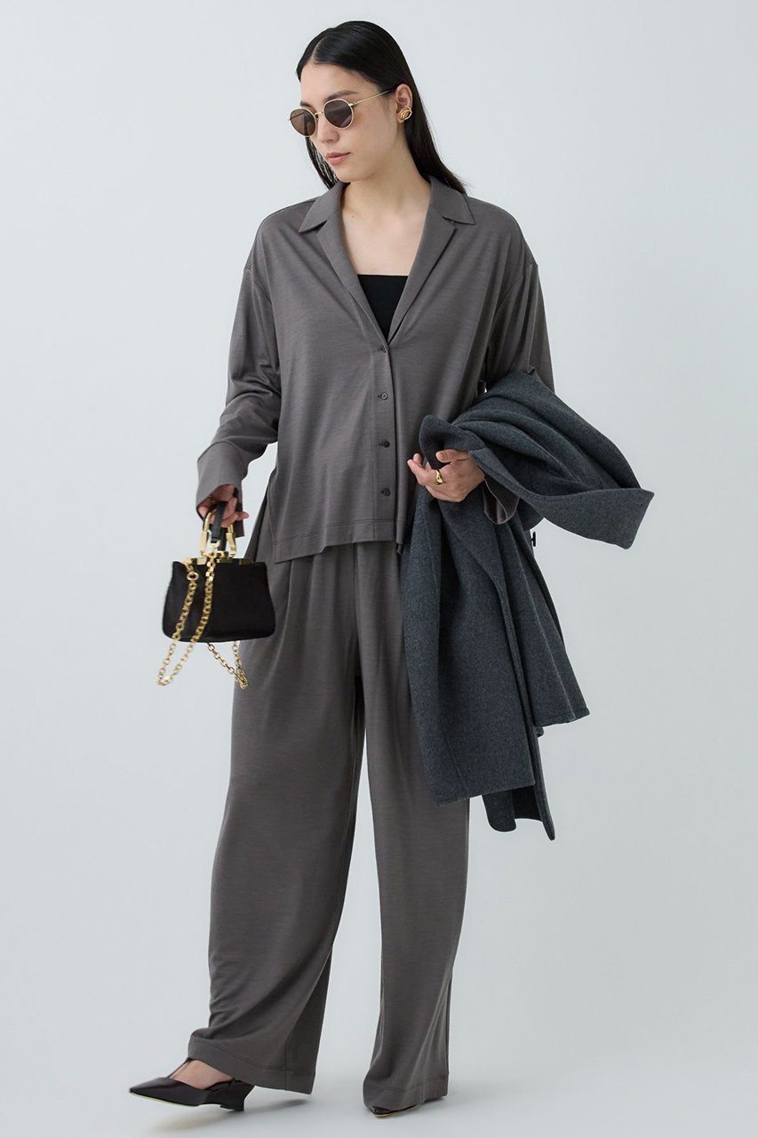 【カオス/Chaos】のレダールオープンカラー 人気、トレンドファッション・服の通販 founy(ファニー) 　ファッション　Fashion　レディースファッション　Fashion for Women　トップス・カットソー　Cut & Sew Tops　シャツ・ブラウス・オフィスカジュアル　Elegant Blouses & Button-Ups　おすすめ　Recommended / Our Picks　スリーブ　Sleeve, Long Sleeve / Short Sleeve　セットアップ　Set-Up, Coordinated Outfit　ドレープ　Drape, Draping Fabric　リラックス　Relax, Relaxed Fit　ロング　Long, Long-Length　新作・新入荷　New Arrivals / New In　other-2|ID: prp329100004710729 ipo3291000000034027834