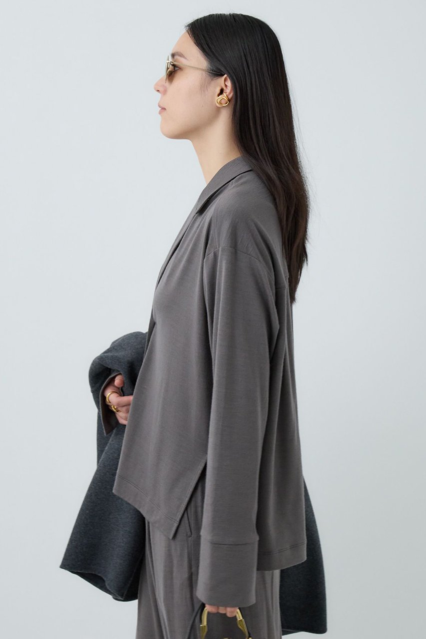 【カオス/Chaos】のレダールオープンカラー 人気、トレンドファッション・服の通販 founy(ファニー) 　ファッション　Fashion　レディースファッション　Fashion for Women　トップス・カットソー　Cut & Sew Tops　シャツ・ブラウス・オフィスカジュアル　Elegant Blouses & Button-Ups　おすすめ　Recommended / Our Picks　スリーブ　Sleeve, Long Sleeve / Short Sleeve　セットアップ　Set-Up, Coordinated Outfit　ドレープ　Drape, Draping Fabric　リラックス　Relax, Relaxed Fit　ロング　Long, Long-Length　新作・新入荷　New Arrivals / New In　other-6|ID: prp329100004710729 ipo3291000000034027842