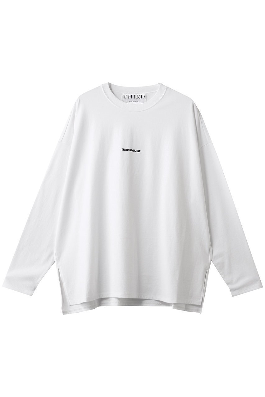 【サードマガジン/THIRD MAGAZINE】のロゴロングスリーブTシャツ インテリア・キッズ・メンズ・レディースファッション・服の通販 founy(ファニー) 　ファッション　Fashion　レディースファッション　Fashion for Women　トップス・カットソー　Cut & Sew Tops　シャツ・ブラウス・オフィスカジュアル　Elegant Blouses & Button-Ups　ロングTシャツ・Tシャツ　Longline T-Shirts & Tees　カットソー・ベーシックTシャツ　Cut-and-Sewn Tops / Stretch Tees & Basics　シンプル　Simple, Minimal　スリーブ　Sleeve, Long Sleeve / Short Sleeve　フロント　Front, Front Design　ロング　Long, Long-Length　新作・新入荷　New Arrivals / New In　ホワイト|ID: prp329100004710742 ipo3291000000034027932