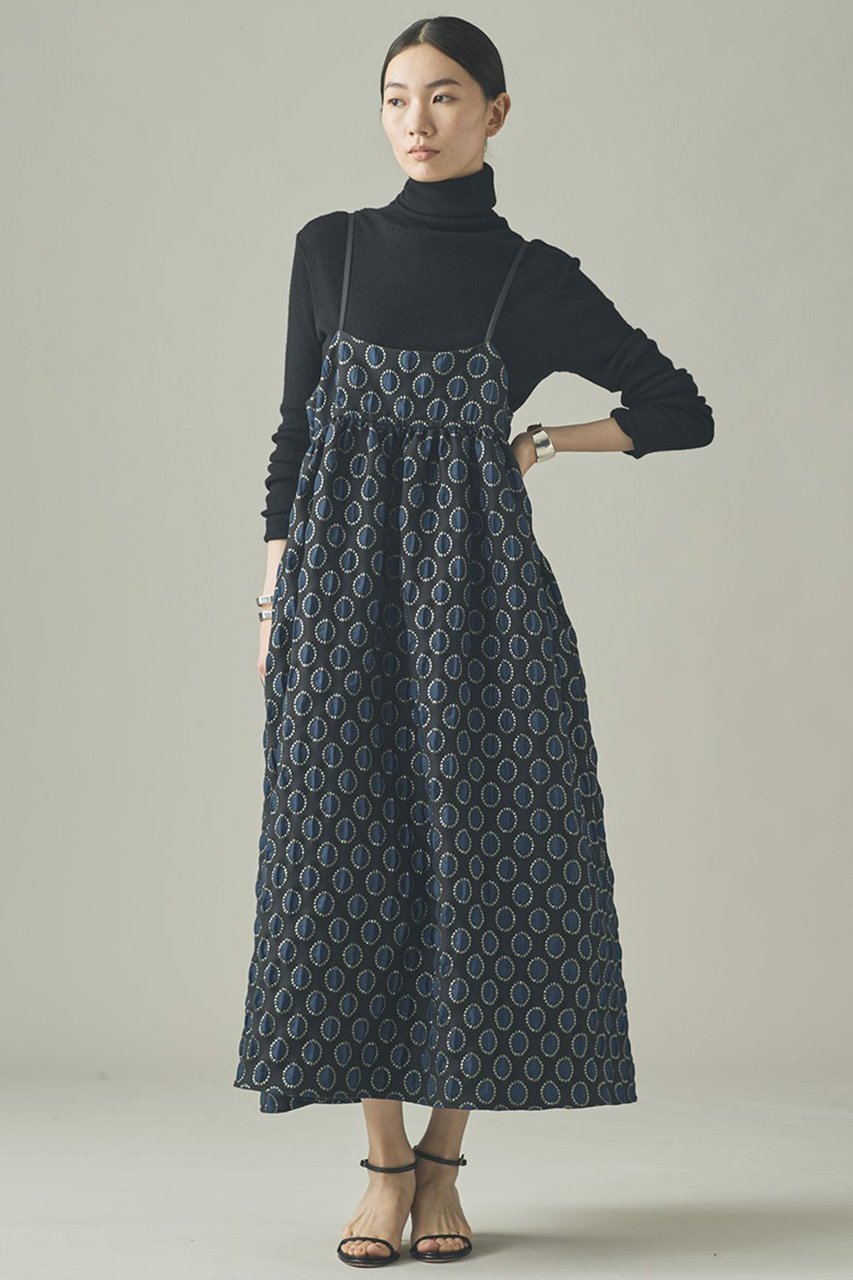 【カレンソロジー/Curensology】の〈C.S.G〉サークルドットワンピース 人気、トレンドファッション・服の通販 founy(ファニー) 　ファッション　Fashion　レディースファッション　Fashion for Women　ワンピース　Dresses　チュニック　Tunic Tops & Dresses　キャミソール　Camisole, Spaghetti Strap Top　キャミワンピース　Cami Dress, Slip Dress　ジャカード／ジャガード　Jacquard, Woven Pattern　タートルネック　Turtleneck, High Neck　チュニック　Tunic, Long Top　ドット　Polka Dot, Dot Pattern　フランス　France, French　ロング　Long, Long-Length　エレガント 上品　Elegant　新作・新入荷　New Arrivals / New In　other-2|ID: prp329100004710748 ipo3291000000034027974