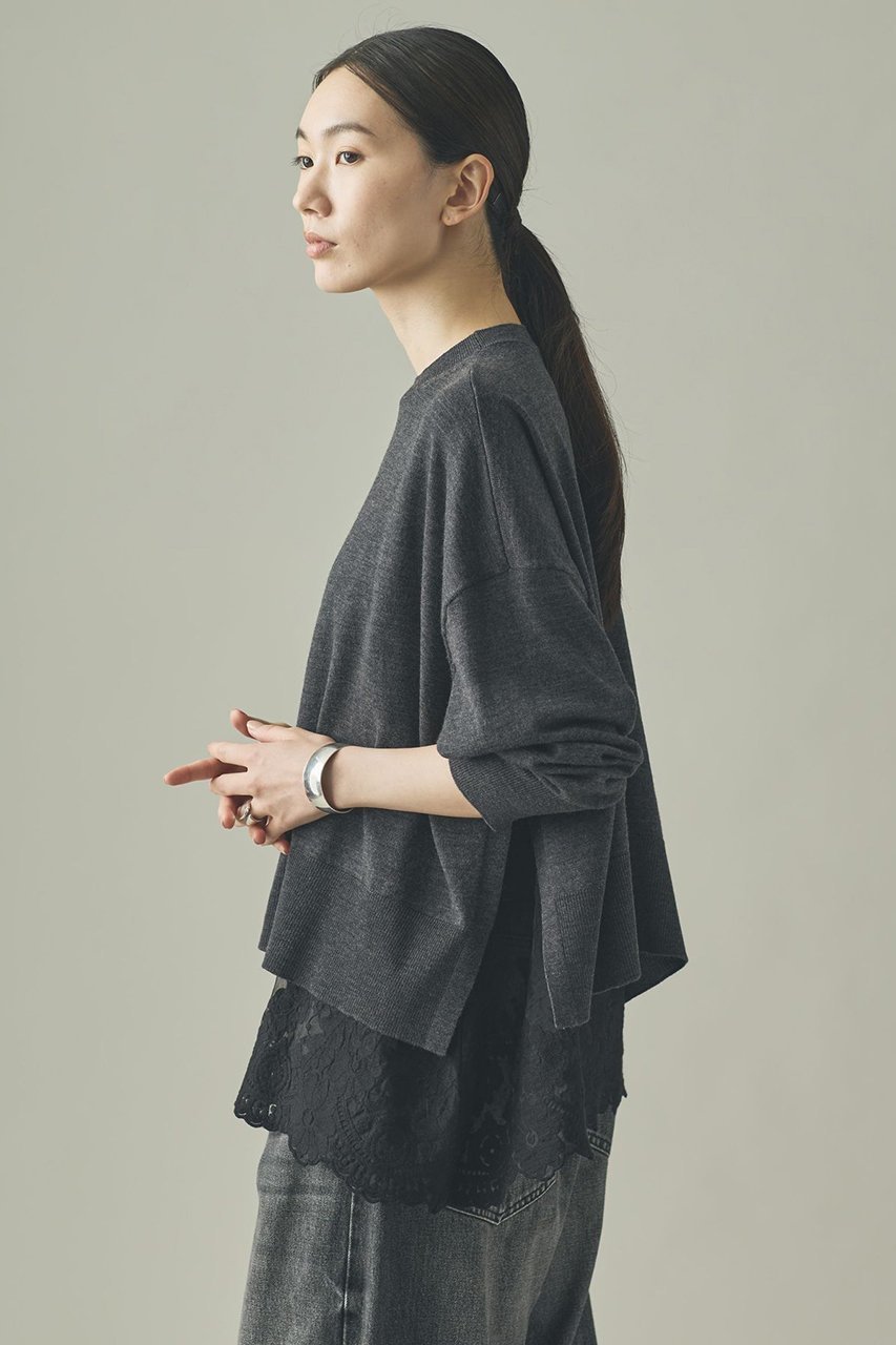 【カレンソロジー/Curensology】のハイゲージレースニットプルオーバー 人気、トレンドファッション・服の通販 founy(ファニー) 　ファッション　Fashion　レディースファッション　Fashion for Women　トップス・カットソー　Cut & Sew Tops　ニット　Knit Tops & Sweaters　ベスト&ジレ / 重ね着スタイル　Vests & Gilets　カジュアルプルオーバー・ニットトップス　Pullovers & Knit Tops / Casual Pullovers　おすすめ　Recommended / Our Picks　キャミソール　Camisole, Spaghetti Strap Top　スリット　Slit, Slit Detail　フィット　Fit, Slim Fit　フラワー　Flower, Floral　モチーフ　Motif, Design Theme　レース　Lace, Lace Fabric　ワイド　Wide, Wide Fit　新作・新入荷　New Arrivals / New In　other-3|ID: prp329100004710751 ipo3291000000034028003