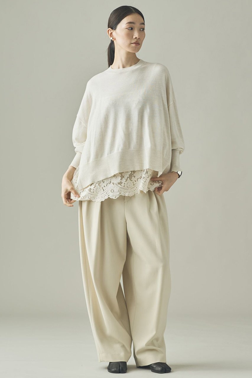 【カレンソロジー/Curensology】のハイゲージレースニットプルオーバー 人気、トレンドファッション・服の通販 founy(ファニー) 　ファッション　Fashion　レディースファッション　Fashion for Women　トップス・カットソー　Cut & Sew Tops　ニット　Knit Tops & Sweaters　ベスト&ジレ / 重ね着スタイル　Vests & Gilets　カジュアルプルオーバー・ニットトップス　Pullovers & Knit Tops / Casual Pullovers　おすすめ　Recommended / Our Picks　キャミソール　Camisole, Spaghetti Strap Top　スリット　Slit, Slit Detail　フィット　Fit, Slim Fit　フラワー　Flower, Floral　モチーフ　Motif, Design Theme　レース　Lace, Lace Fabric　ワイド　Wide, Wide Fit　再入荷　Restock / Back in Stock　other-4|ID: prp329100004710751 ipo3291000000036344481