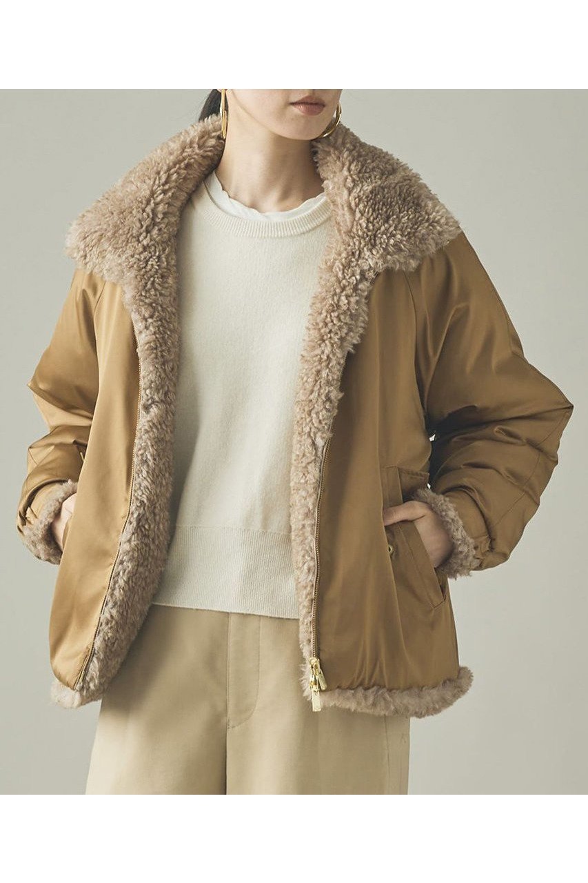 【カレンソロジー/Curensology】のリバーフェイクファーブルゾン インテリア・キッズ・メンズ・レディースファッション・服の通販 founy(ファニー) 　ファッション　Fashion　レディースファッション　Fashion for Women　アウター　Coat / Outerwear Collection　レディースジャケット・軽アウター　Jackets　ブルゾンジャケット・スポーティアウター　Blouson Jackets　イタリア　Italy　インナー　Innerwear　サテン　Satin, Glossy Fabric　ジャケット　Jacket, Outerwear　スタンド　Stand Collar, Upright Stand　タフタ　Taffeta, Structured Fabric　フェイクファー　Faux Fur, Imitation Fur　ブルゾン　Blouson, Bomber Jacket　リバーシブル　Reversible, Two-Sided　エレガント 上品　Elegant　新作・新入荷　New Arrivals / New In　防寒　Cold Protection, Winter-Ready　ベージュ|ID: prp329100004710753 ipo3291000000034028030