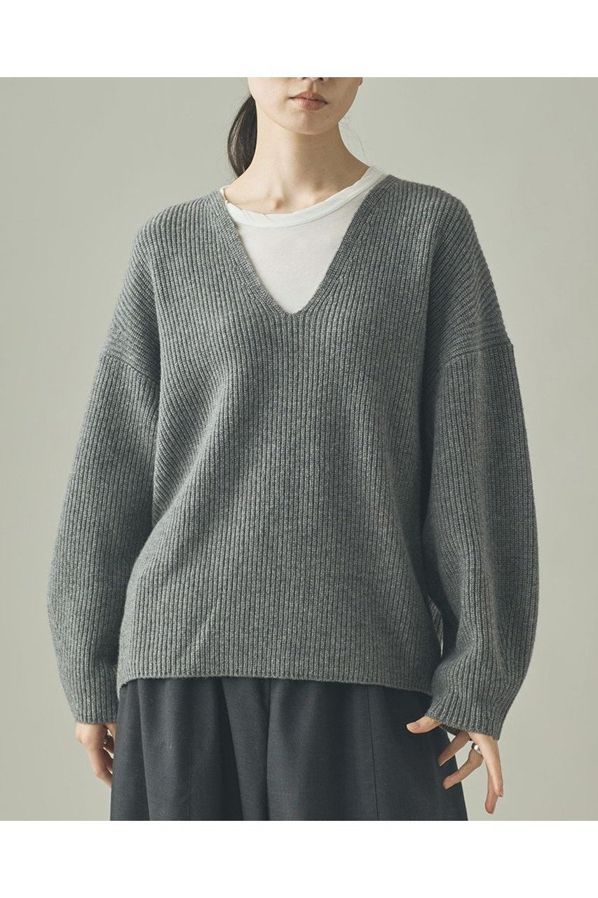 【カレンソロジー/Curensology】のウールカシミヤUネックニットプルオーバー インテリア・キッズ・メンズ・レディースファッション・服の通販 founy(ファニー) 　ファッション　Fashion　レディースファッション　Fashion for Women　トップス・カットソー　Cut & Sew Tops　ニット　Knit Tops & Sweaters　カジュアルプルオーバー・ニットトップス　Pullovers & Knit Tops / Casual Pullovers　なめらか　Smooth, Silky Texture　ボトム　Bottoms, Lower Wear　ミドル　Middle Length, Mid Height　新作・新入荷　New Arrivals / New In　畦　Ribbed Knit　グレー|ID: prp329100004710757 ipo3291000000034028056