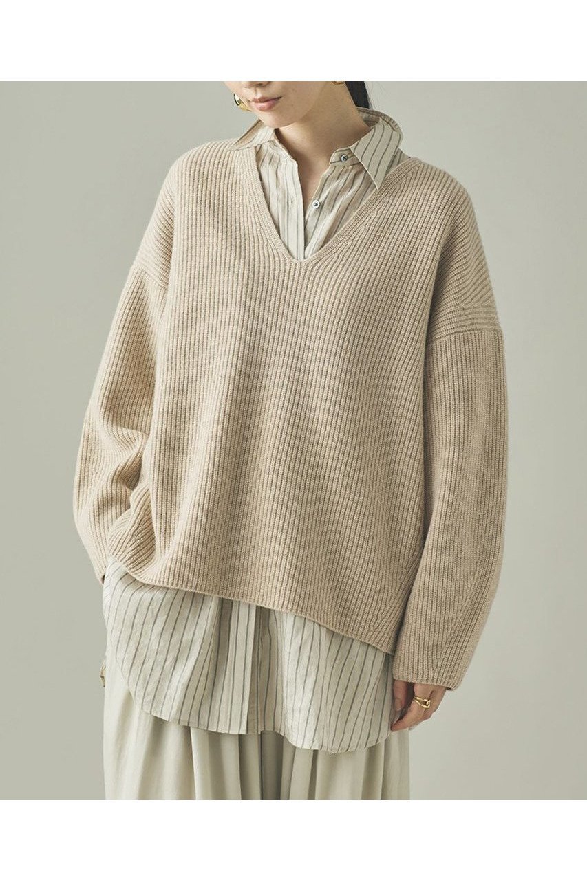 【カレンソロジー/Curensology】のウールカシミヤUネックニットプルオーバー インテリア・キッズ・メンズ・レディースファッション・服の通販 founy(ファニー) 　ファッション　Fashion　レディースファッション　Fashion for Women　トップス・カットソー　Cut & Sew Tops　ニット　Knit Tops & Sweaters　カジュアルプルオーバー・ニットトップス　Pullovers & Knit Tops / Casual Pullovers　なめらか　Smooth, Silky Texture　ボトム　Bottoms, Lower Wear　ミドル　Middle Length, Mid Height　新作・新入荷　New Arrivals / New In　畦　Ribbed Knit　アイボリー|ID: prp329100004710757 ipo3291000000034028058