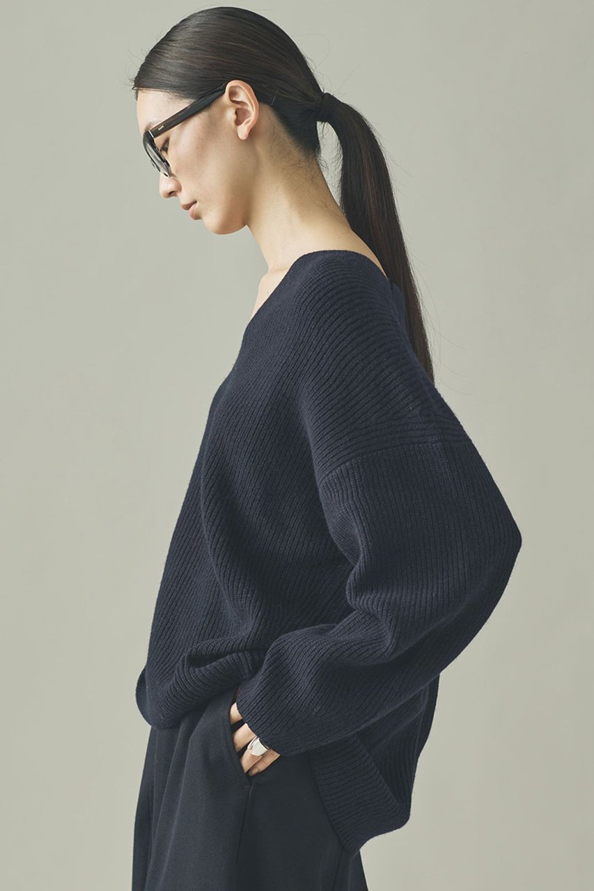 【カレンソロジー/Curensology】のウールカシミヤUネックニットプルオーバー 人気、トレンドファッション・服の通販 founy(ファニー) 　ファッション　Fashion　レディースファッション　Fashion for Women　トップス・カットソー　Cut & Sew Tops　ニット　Knit Tops & Sweaters　カジュアルプルオーバー・ニットトップス　Pullovers & Knit Tops / Casual Pullovers　なめらか　Smooth, Silky Texture　ボトム　Bottoms, Lower Wear　ミドル　Middle Length, Mid Height　新作・新入荷　New Arrivals / New In　畦　Ribbed Knit　other-3|ID: prp329100004710757 ipo3291000000034028065