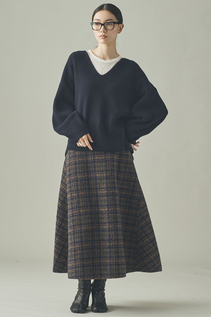 【カレンソロジー/Curensology】のウールカシミヤUネックニットプルオーバー 人気、トレンドファッション・服の通販 founy(ファニー) 　ファッション　Fashion　レディースファッション　Fashion for Women　トップス・カットソー　Cut & Sew Tops　ニット　Knit Tops & Sweaters　カジュアルプルオーバー・ニットトップス　Pullovers & Knit Tops / Casual Pullovers　なめらか　Smooth, Silky Texture　ボトム　Bottoms, Lower Wear　ミドル　Middle Length, Mid Height　新作・新入荷　New Arrivals / New In　畦　Ribbed Knit　other-8|ID: prp329100004710757 ipo3291000000034028071