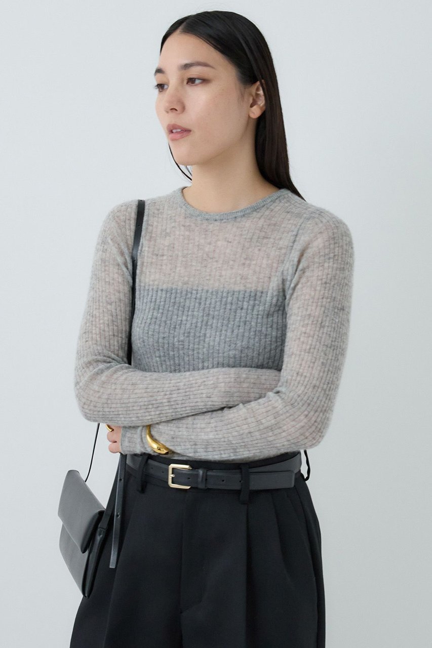 【カオス/Chaos】のフロットニットプルオーバー インテリア・キッズ・メンズ・レディースファッション・服の通販 founy(ファニー) 　ファッション　Fashion　レディースファッション　Fashion for Women　トップス・カットソー　Cut & Sew Tops　ニット　Knit Tops & Sweaters　カジュアルプルオーバー・ニットトップス　Pullovers & Knit Tops / Casual Pullovers　コンパクト　Compact, Small Size　シアー　Sheer, See-Through　ホールガーメント　WholeGarment, Seamless Knit　ミックス　Mix, Mixed Style　ループ　Loop, Loop Knit　ライトグレー|ID: prp329100004710764 ipo3291000000035759928