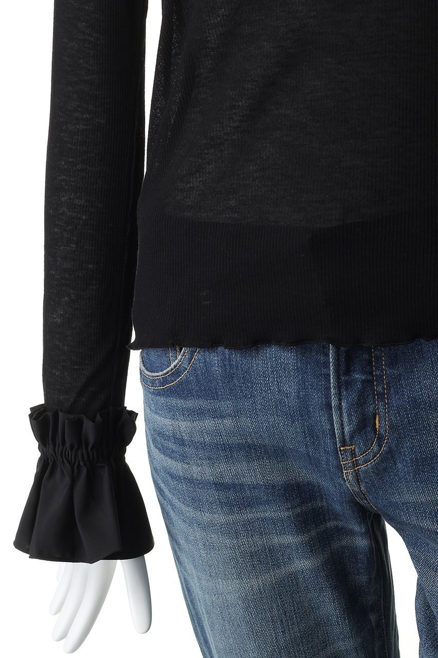 【ミュベール/MUVEIL】のフリルハートパッチカットソー 人気、トレンドファッション・服の通販 founy(ファニー) 　ファッション　Fashion　レディースファッション　Fashion for Women　トップス・カットソー　Cut & Sew Tops　シャツ・ブラウス・オフィスカジュアル　Elegant Blouses & Button-Ups　ロングTシャツ・Tシャツ　Longline T-Shirts & Tees　カットソー・ベーシックTシャツ　Cut-and-Sewn Tops / Stretch Tees & Basics　インナー　Innerwear　ウォーム　Warm Fabric　カットソー　Cut and Sewn Top　ギャザー　Gathered, Ruffled　シアー　Sheer, See-Through　ストレッチ　Stretch, Stretchy Fabric　スリーブ　Sleeve, Long Sleeve / Short Sleeve　テレコ　Ribbed, Rib Stitch　ドレープ　Drape, Draping Fabric　パッチ　Patch, Appliqué　フリル　Frill, Ruffle　ラウンド　Round, Round Neck　リボン　Ribbon, Bow　ロング　Long, Long-Length　エレガント 上品　Elegant　新作・新入荷　New Arrivals / New In　other-6|ID: prp329100004712178 ipo3291000000034036990