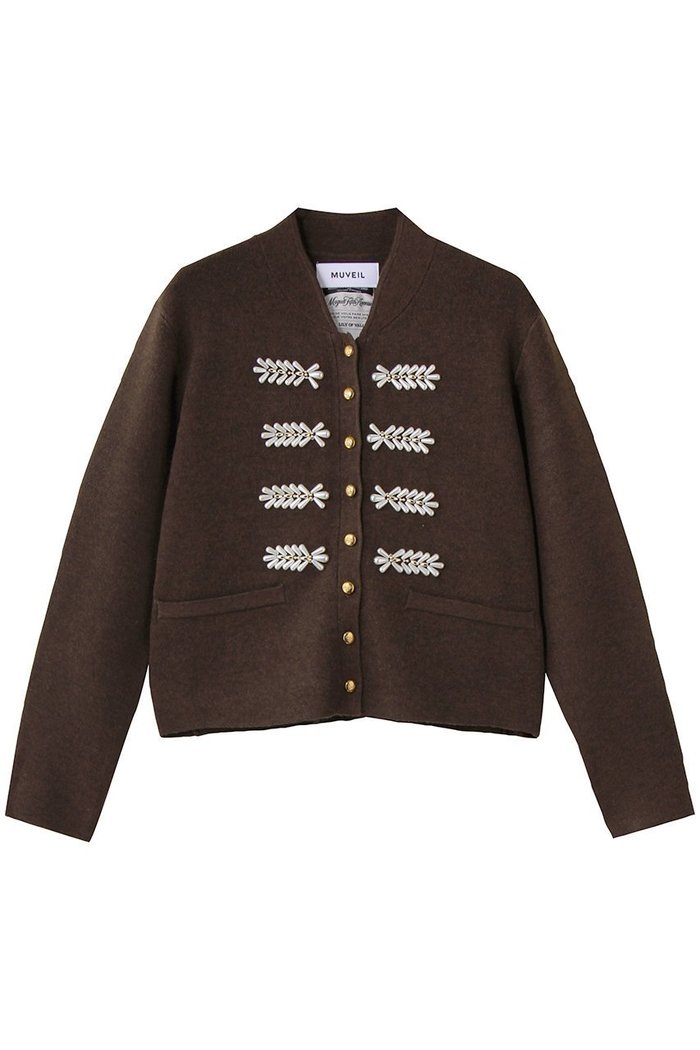 【ミュベール/MUVEIL】のナポレオンニットジャケット インテリア・キッズ・メンズ・レディースファッション・服の通販 founy(ファニー) https://founy.com/ ファッション Fashion レディースファッション Fashion for Women アウター Coat / Outerwear Collection レディースジャケット・軽アウター Jackets クール Cool, Chic ショート Short, Short Length ジャカード／ジャガード Jacquard, Woven Pattern ジャケット Jacket, Outerwear ダブル Double, Double-Breasted パール Pearl, Pearl Accent マニッシュ Mannish, Boyish メタル Metal, Metal Parts モチーフ Motif, Design Theme 新作・新入荷 New Arrivals / New In |ID: prp329100004712179 ipo3291000000034036992