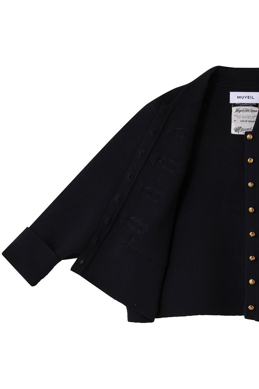 【ミュベール/MUVEIL】のナポレオンニットジャケット 人気、トレンドファッション・服の通販 founy(ファニー) 　ファッション　Fashion　レディースファッション　Fashion for Women　アウター　Coat / Outerwear Collection　レディースジャケット・軽アウター　Jackets　クール　Cool, Chic　ショート　Short, Short Length　ジャカード／ジャガード　Jacquard, Woven Pattern　ジャケット　Jacket, Outerwear　ダブル　Double, Double-Breasted　パール　Pearl, Pearl Accent　マニッシュ　Mannish, Boyish　メタル　Metal, Metal Parts　モチーフ　Motif, Design Theme　新作・新入荷　New Arrivals / New In　other-6|ID: prp329100004712179 ipo3291000000034036999