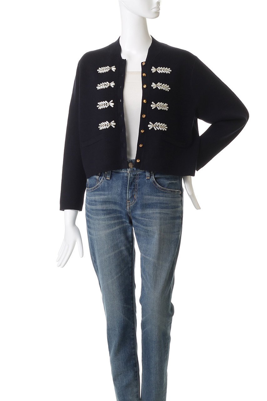【ミュベール/MUVEIL】のナポレオンニットジャケット 人気、トレンドファッション・服の通販 founy(ファニー) 　ファッション　Fashion　レディースファッション　Fashion for Women　アウター　Coat / Outerwear Collection　レディースジャケット・軽アウター　Jackets　クール　Cool, Chic　ショート　Short, Short Length　ジャカード／ジャガード　Jacquard, Woven Pattern　ジャケット　Jacket, Outerwear　ダブル　Double, Double-Breasted　パール　Pearl, Pearl Accent　マニッシュ　Mannish, Boyish　メタル　Metal, Metal Parts　モチーフ　Motif, Design Theme　新作・新入荷　New Arrivals / New In　other-7|ID: prp329100004712179 ipo3291000000034037000